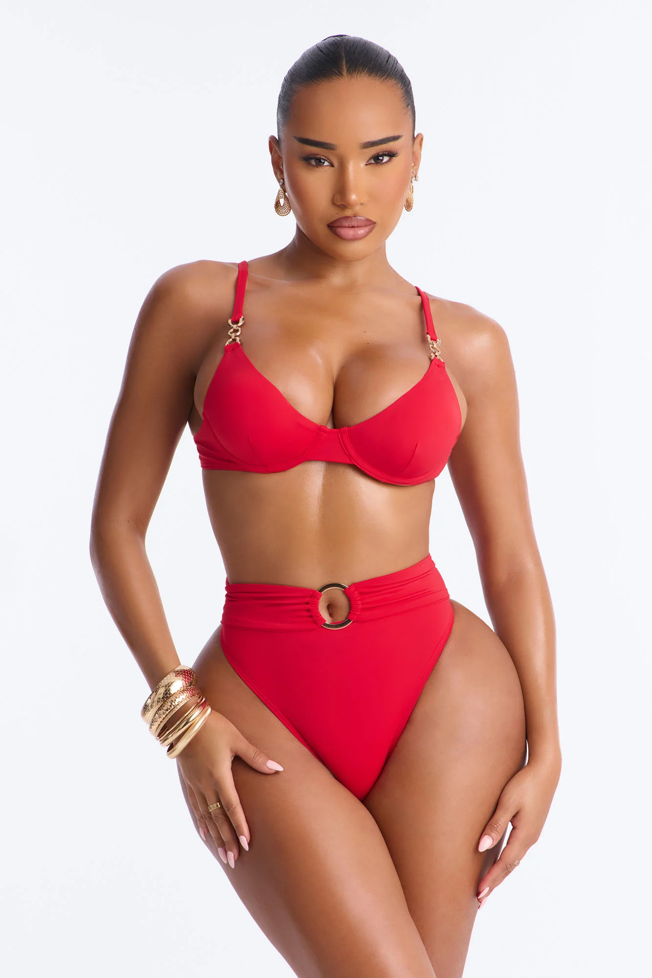 Meet Me By The Shore Underwire Hardware 2 Piece Bikini - Red