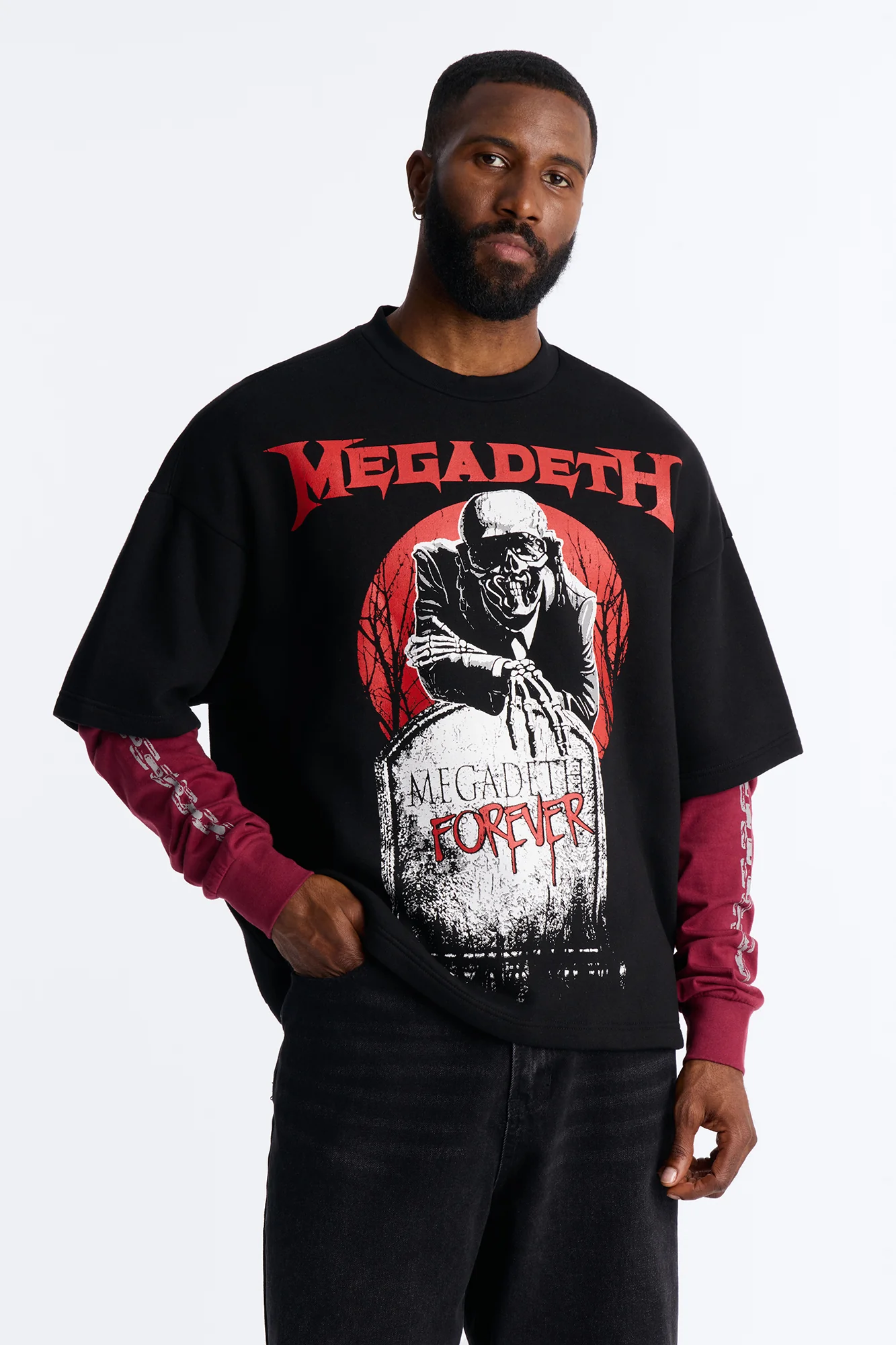 Megadeth Forever Oversized Fleece Twofer - Black Wash