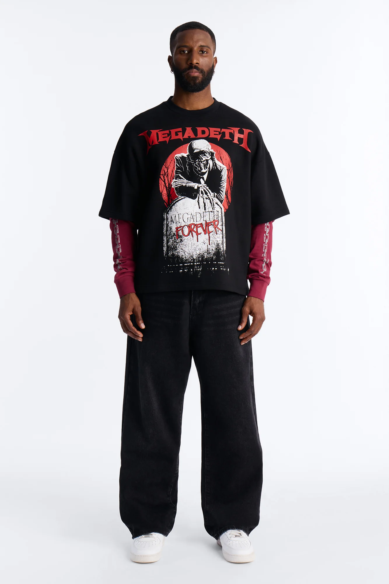 Megadeth Forever Oversized Fleece Twofer - Black Wash - Image 2