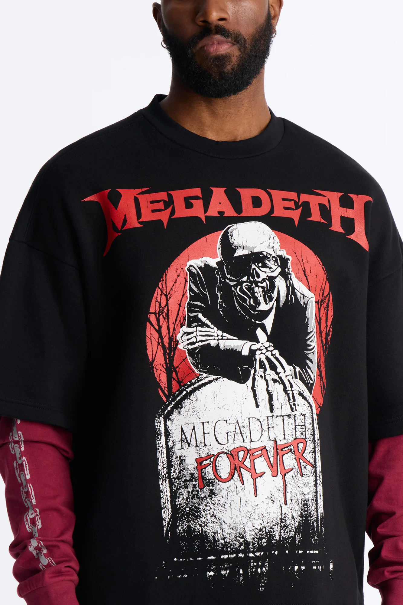 Megadeth Forever Oversized Fleece Twofer - Black Wash - Image 3