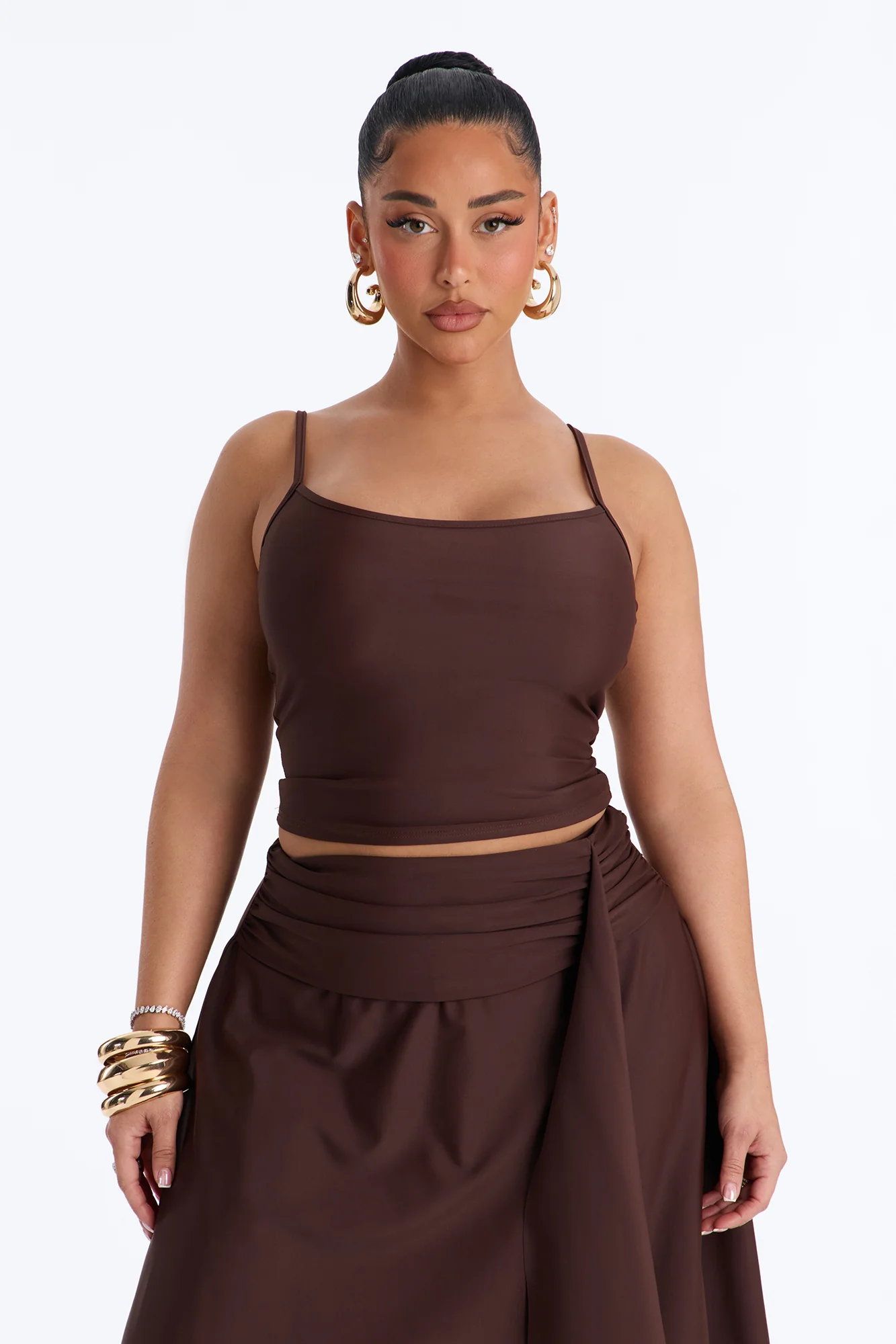 Megan Muse Skirt Set - Brown - Image 2