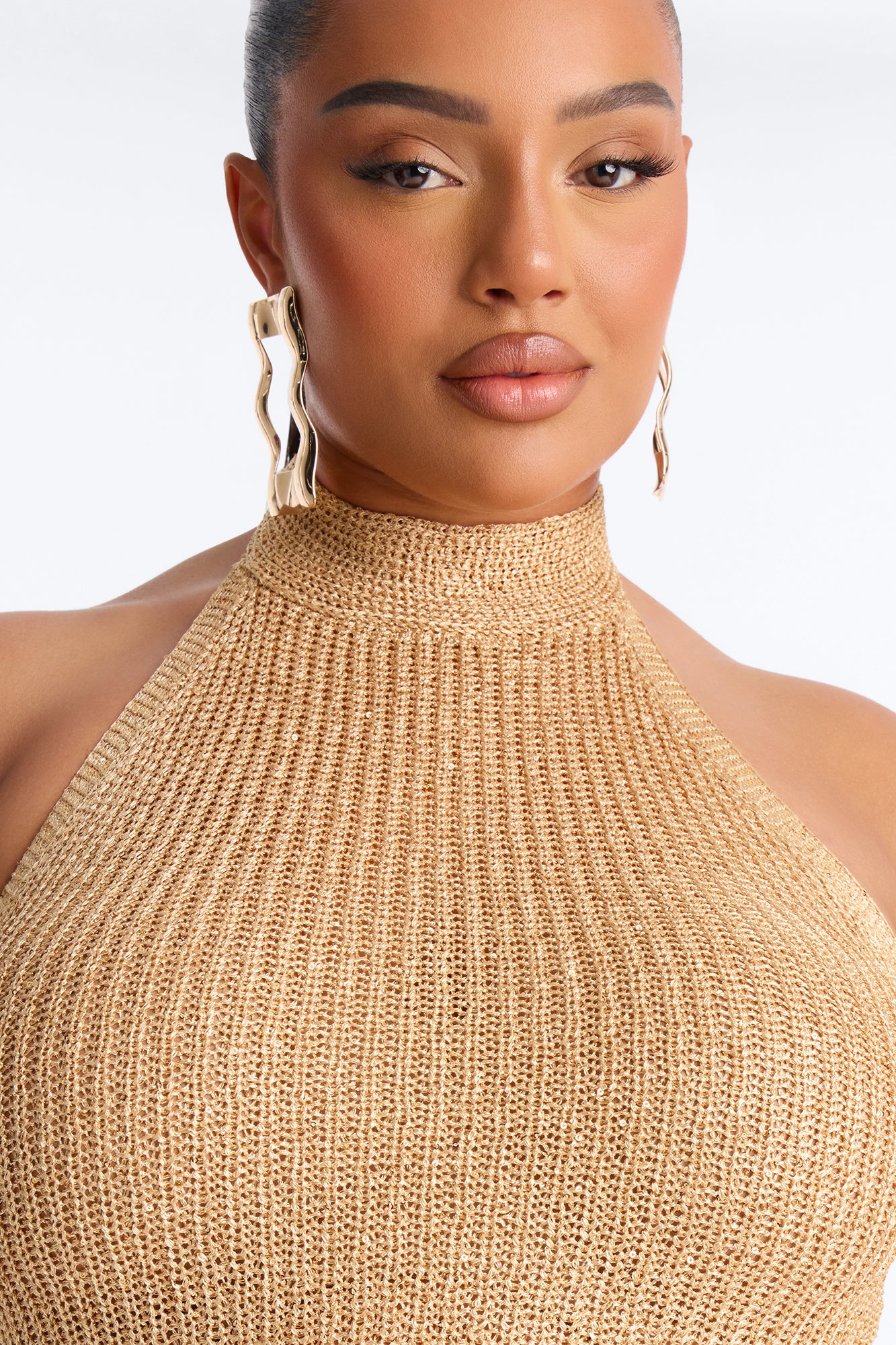 Melania Crochet Maxi Dress - Gold - Image 8