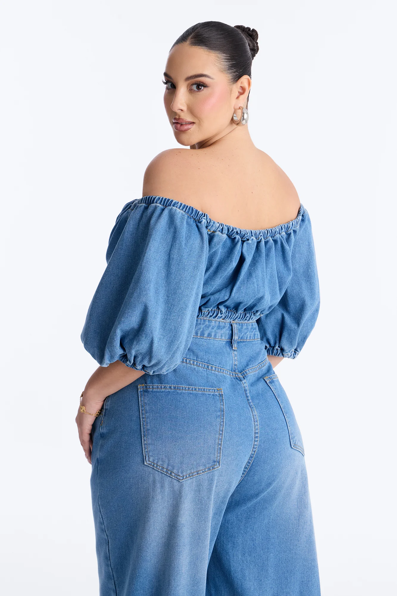 Melody Denim Jogger Pant Set - Medium Wash - Image 7