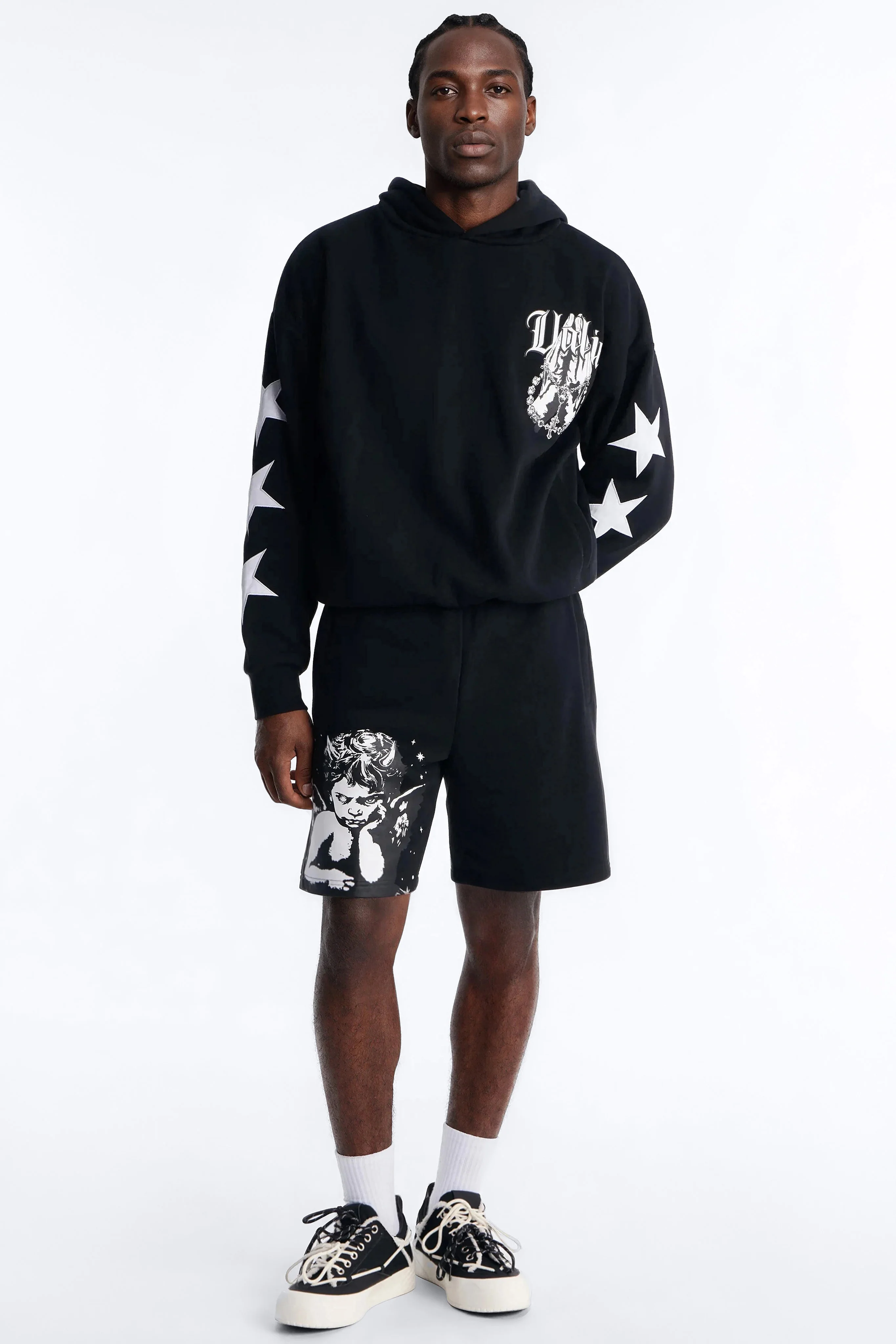 Menace Sent Embroidery Hoodie - Black - Image 2