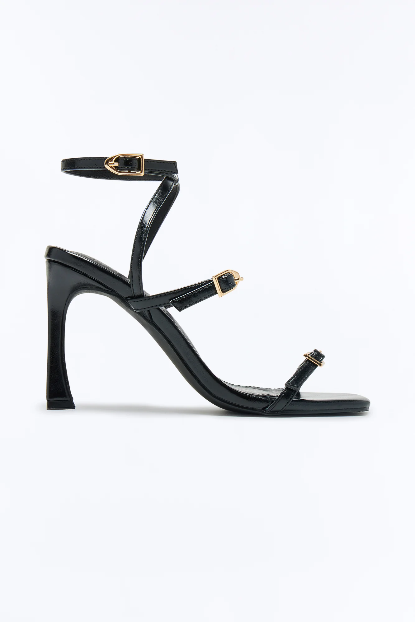 Merlina Buckle Strap Heels - Black