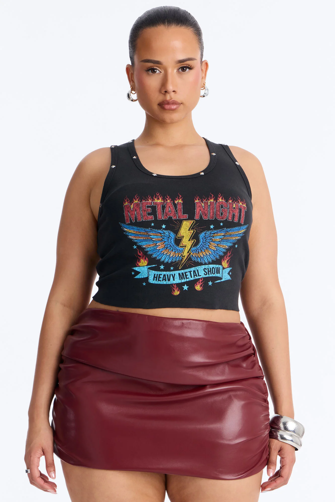 Metal Night Studded Tank Top - Black - Image 5