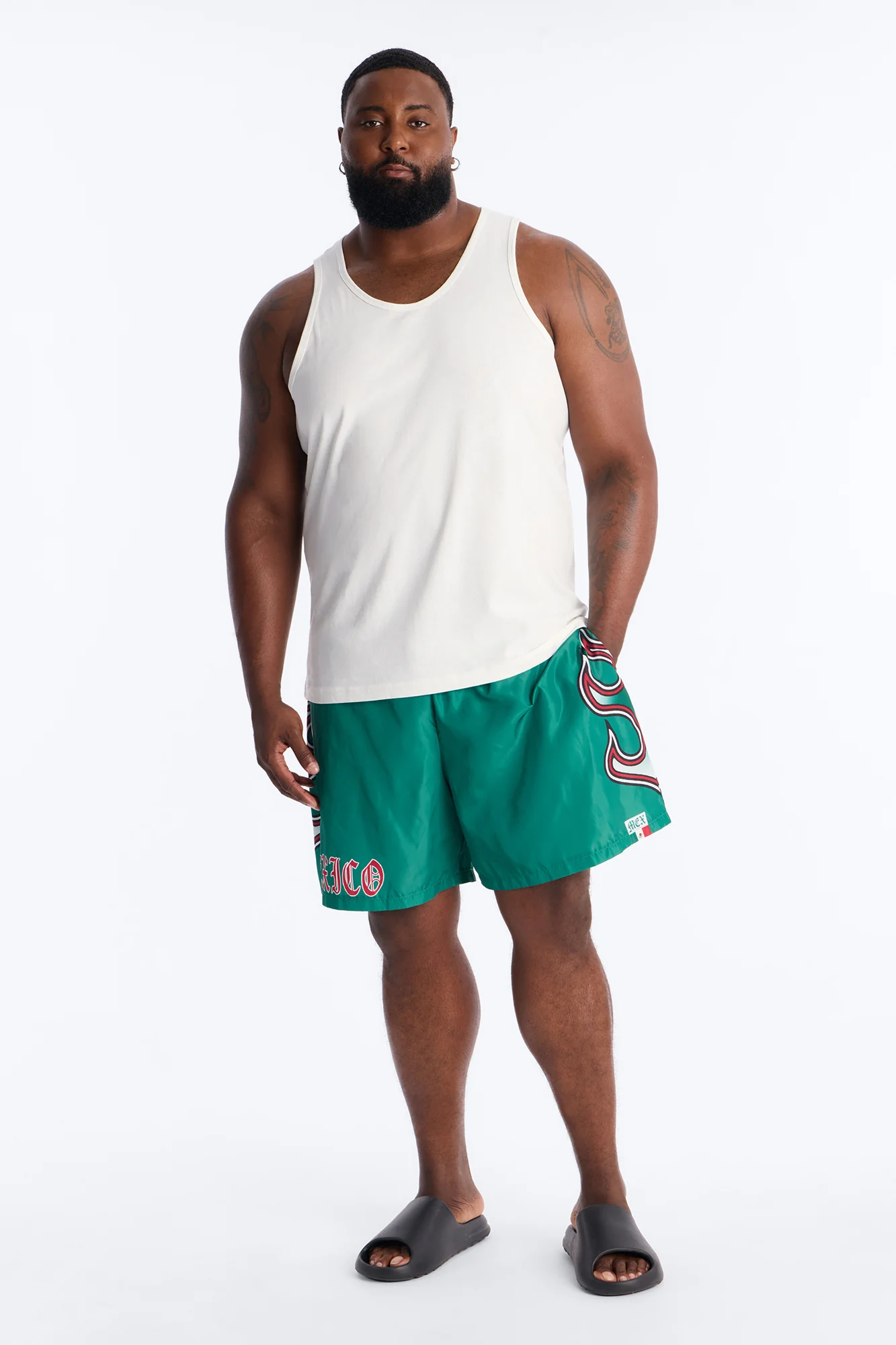 Mexico Circuit Velocity Swim Trunk 7″ - Green/combo - Image 6