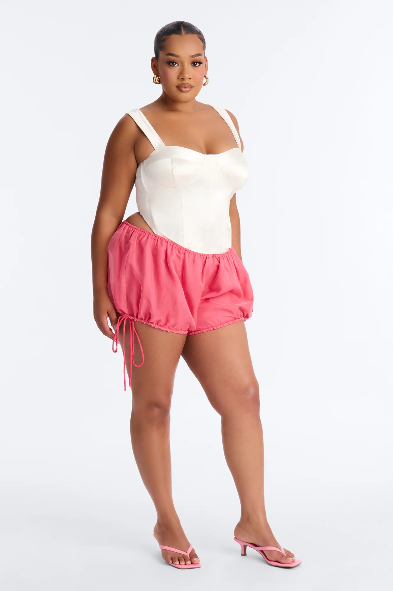 Mia Low Rise Tulle Bubble Hem Micro Short - Hot Pink - Image 5