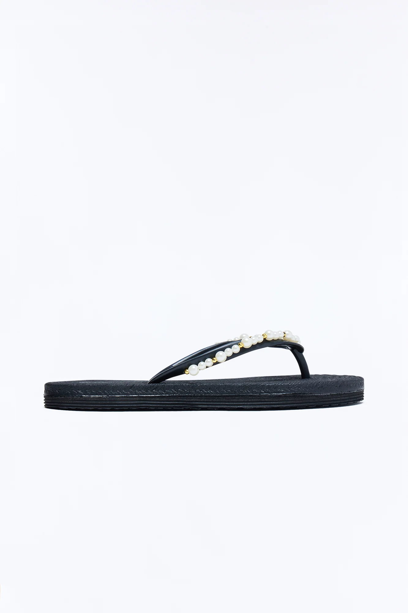 Mia Pearl Flip Flops - Black - Image 2
