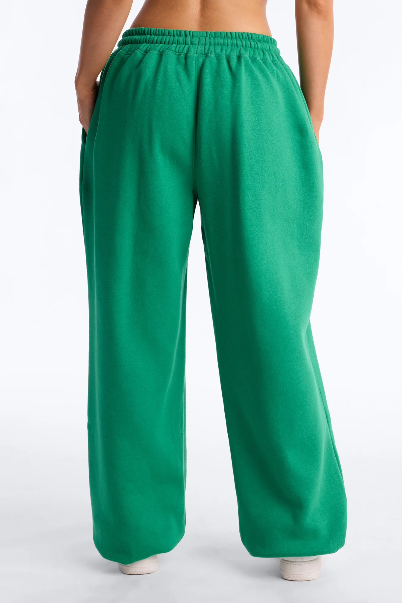 Mia Pleated Fleece Jogger Pants - Green - Image 5