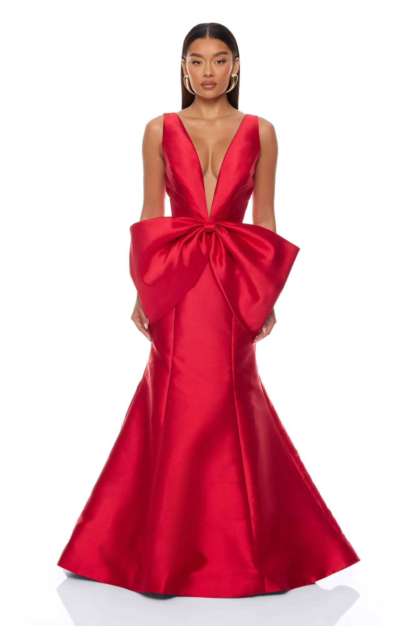 Mia Taffeta Gown - Red