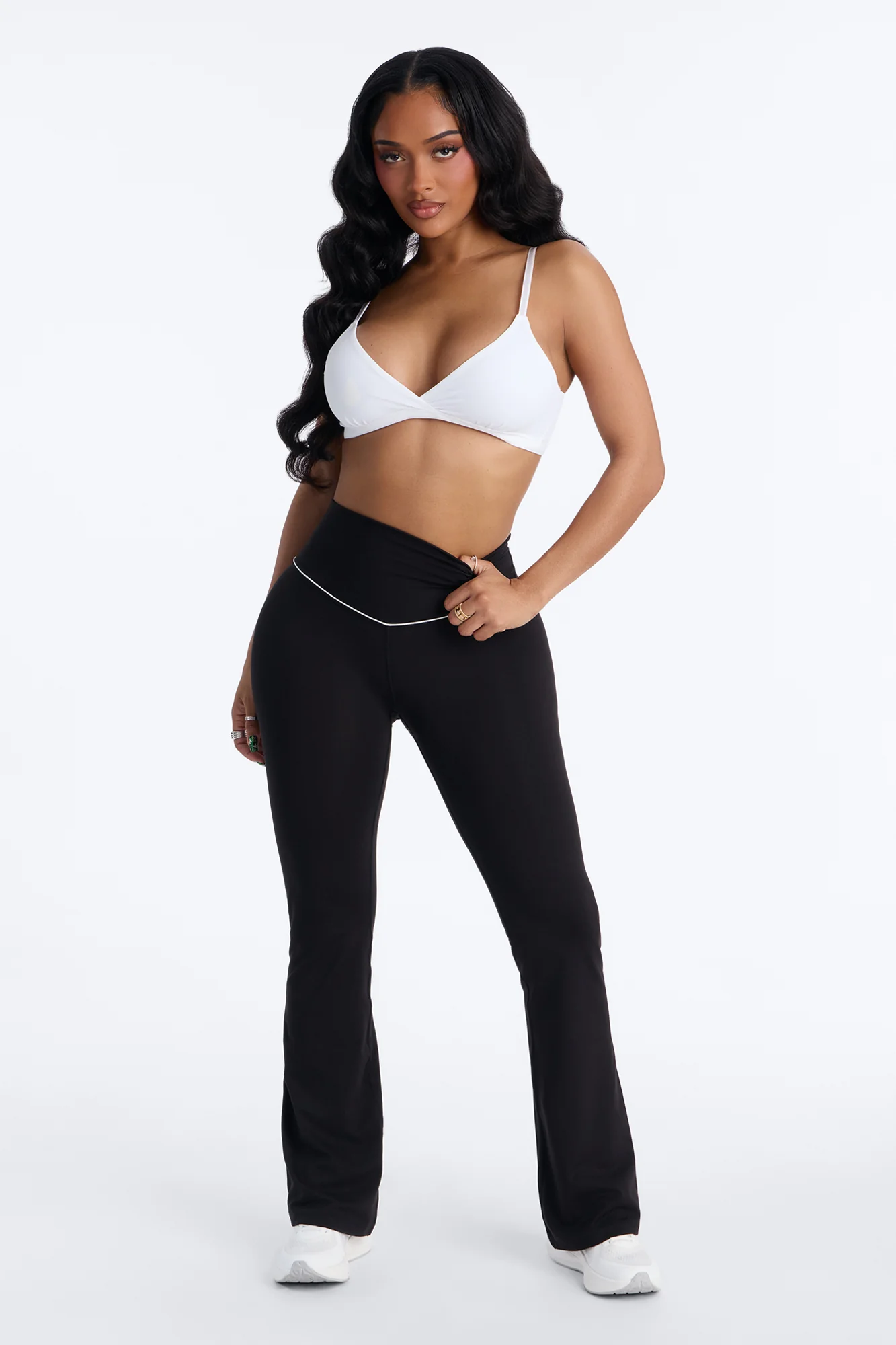 Mia Tricot Lounge Flare Pants - Black