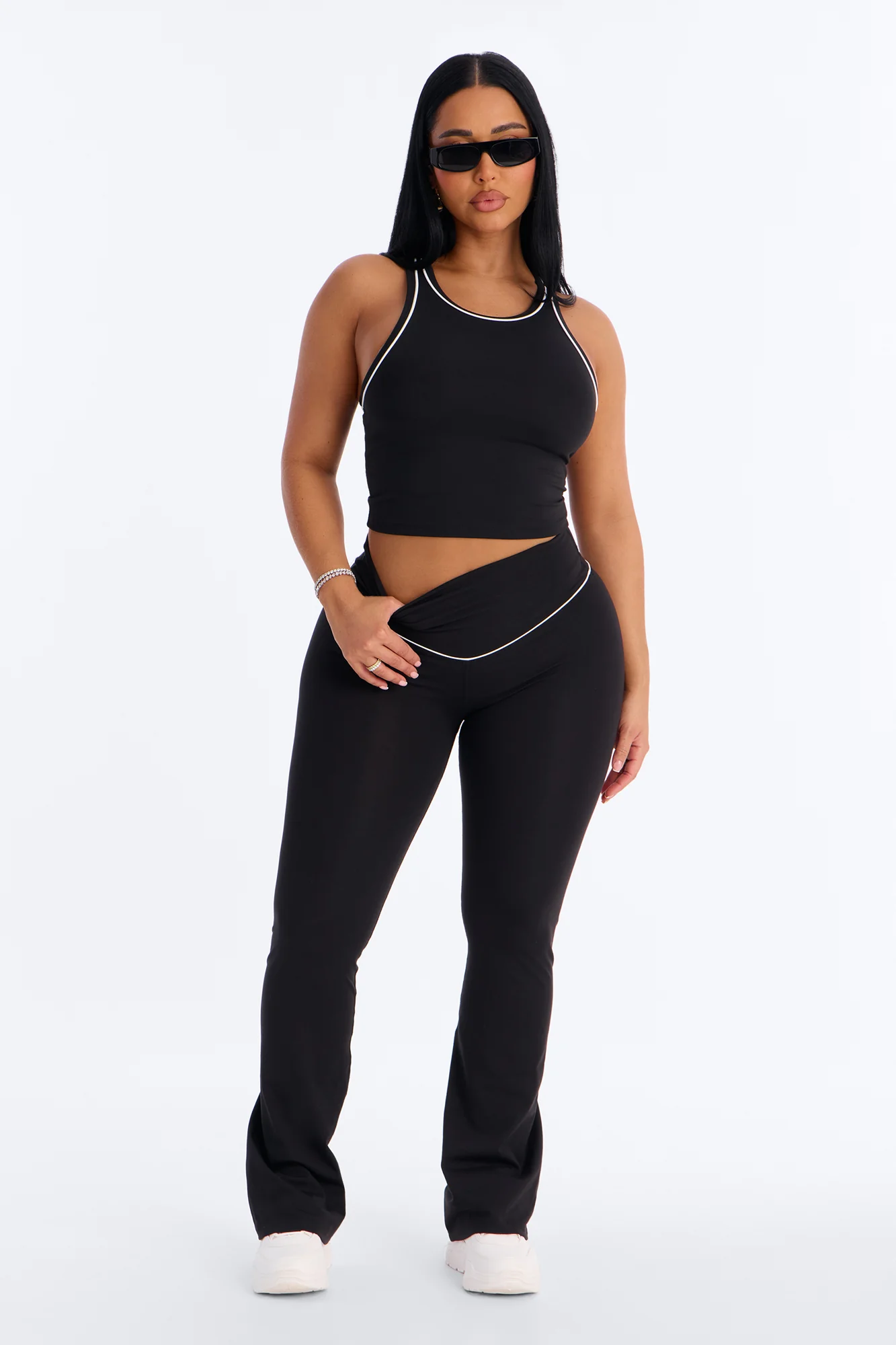 Mia Tricot Lounge Sports Tank Top - Black - Image 2