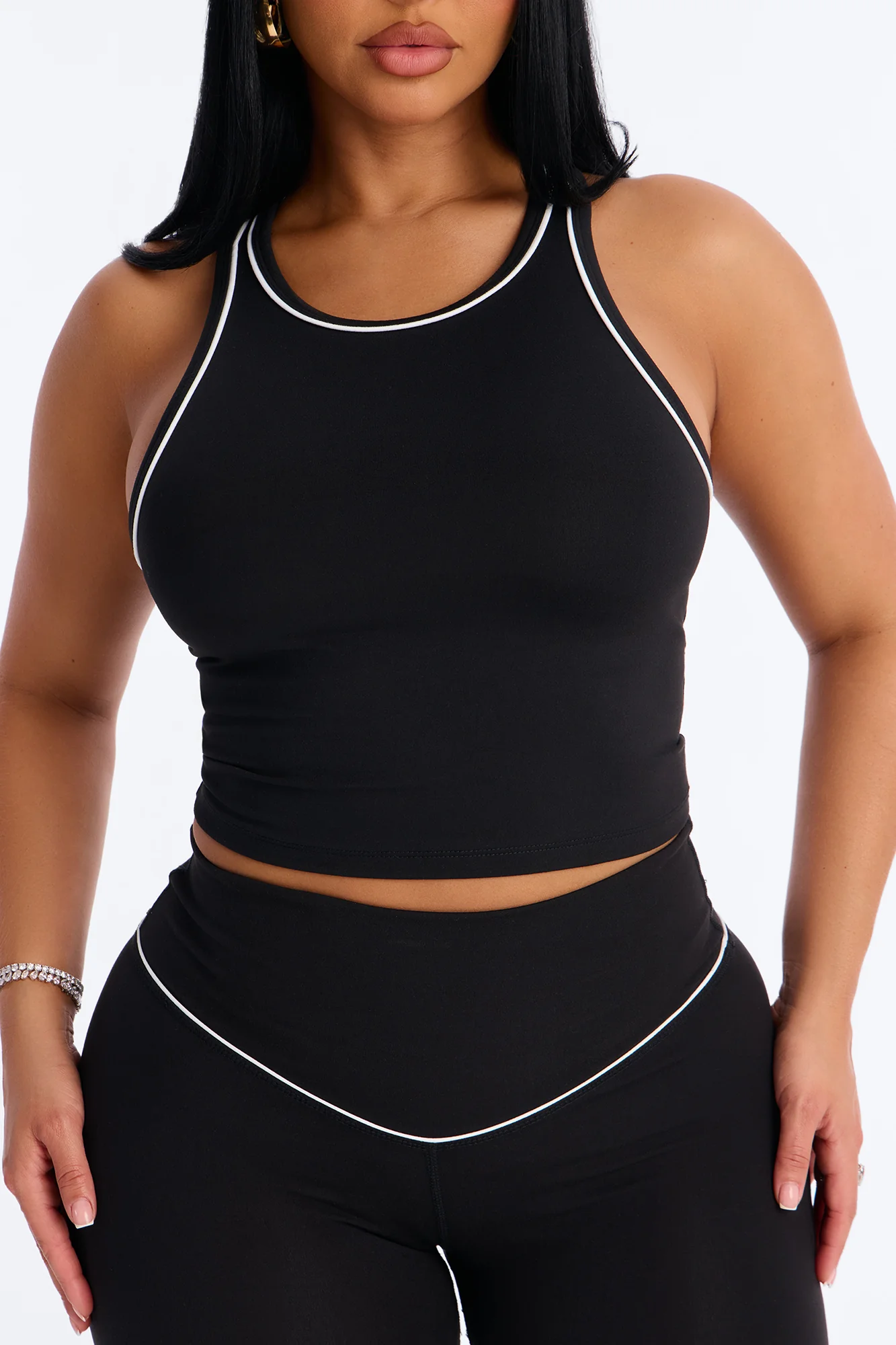 Mia Tricot Lounge Sports Tank Top - Black - Image 3
