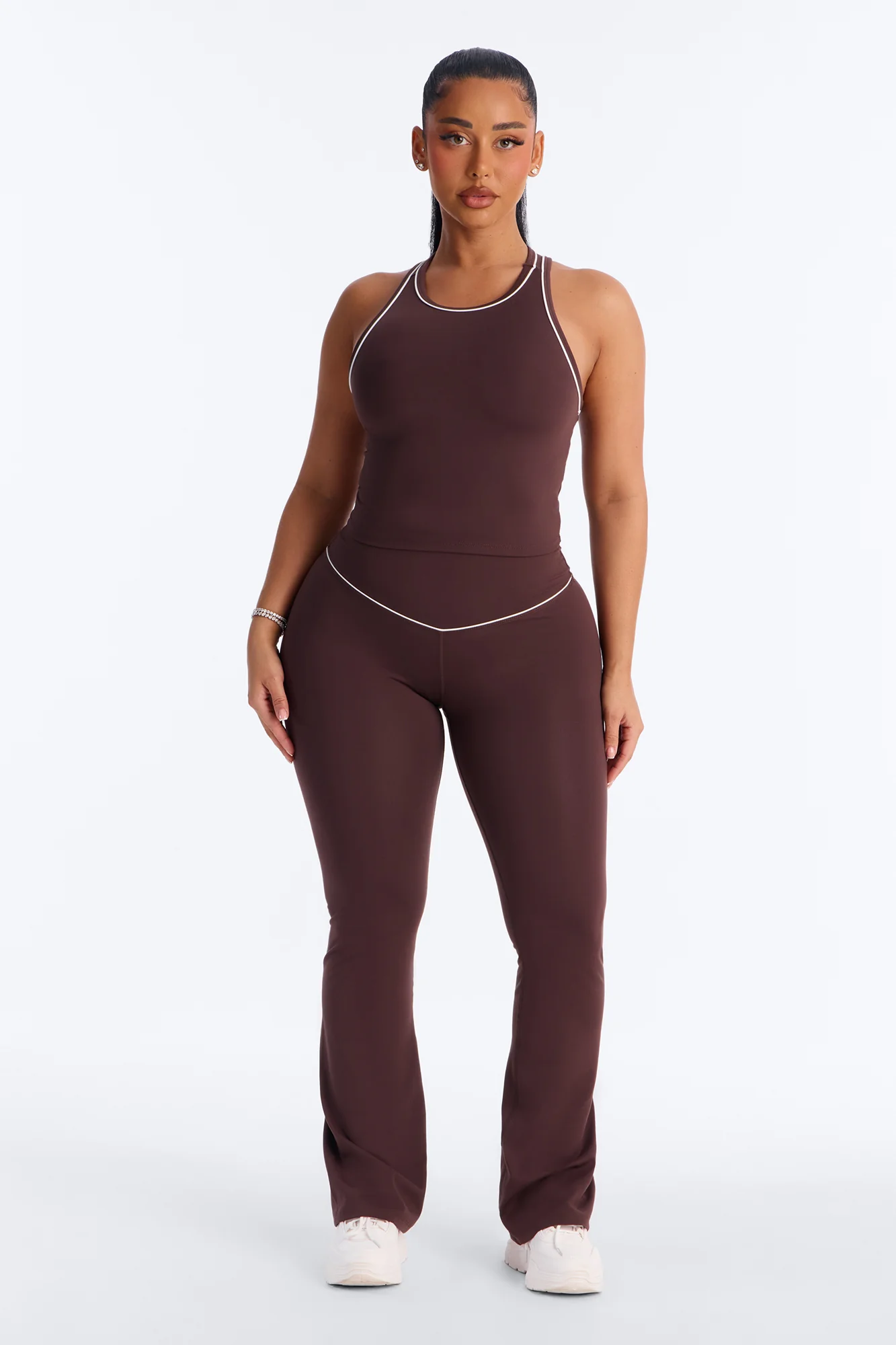 Mia Tricot Lounge Sports Tank Top - Chocolate - Image 2