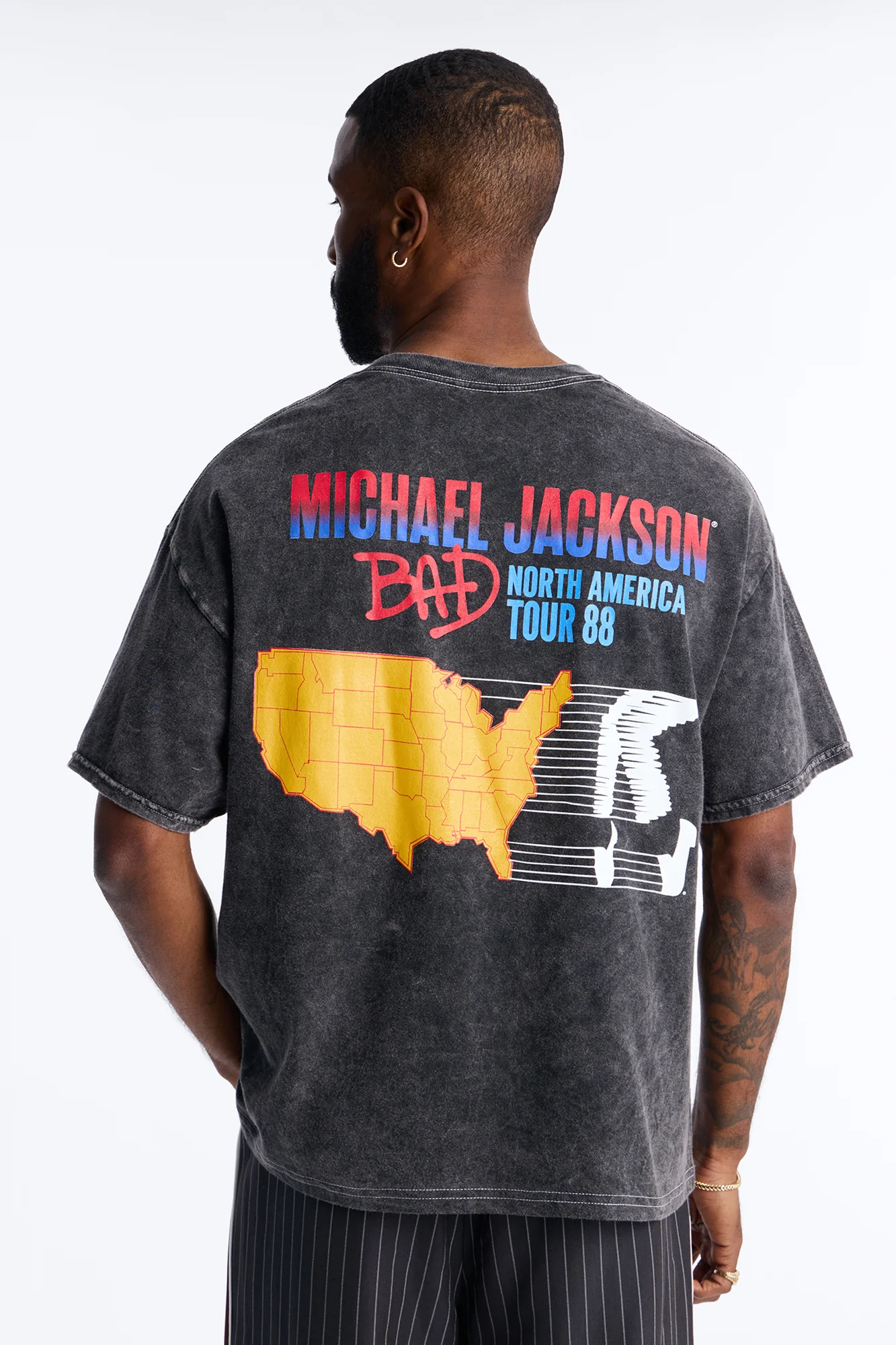 Michael Jackson Bad Tour Short Sleeve Tee - Black Wash - Image 3