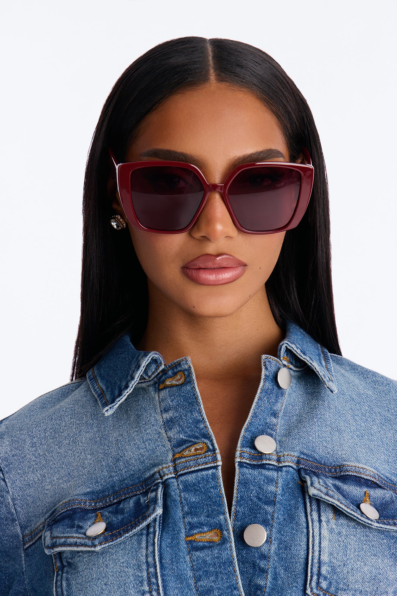 Michelle Cat Eye Sunglasses - Burgundy
