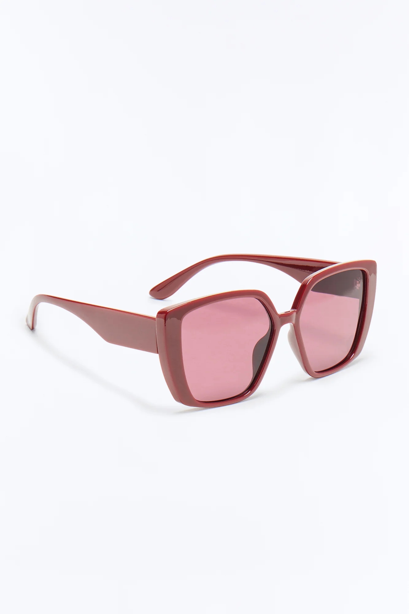 Michelle Cat Eye Sunglasses - Burgundy - Image 4