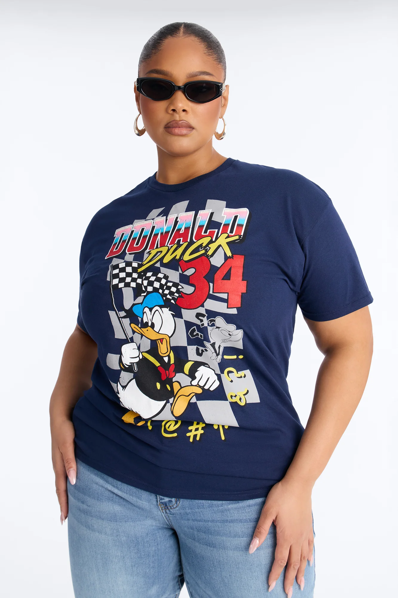 Mickey Racing Donald Duck Tee - Navy - Image 4