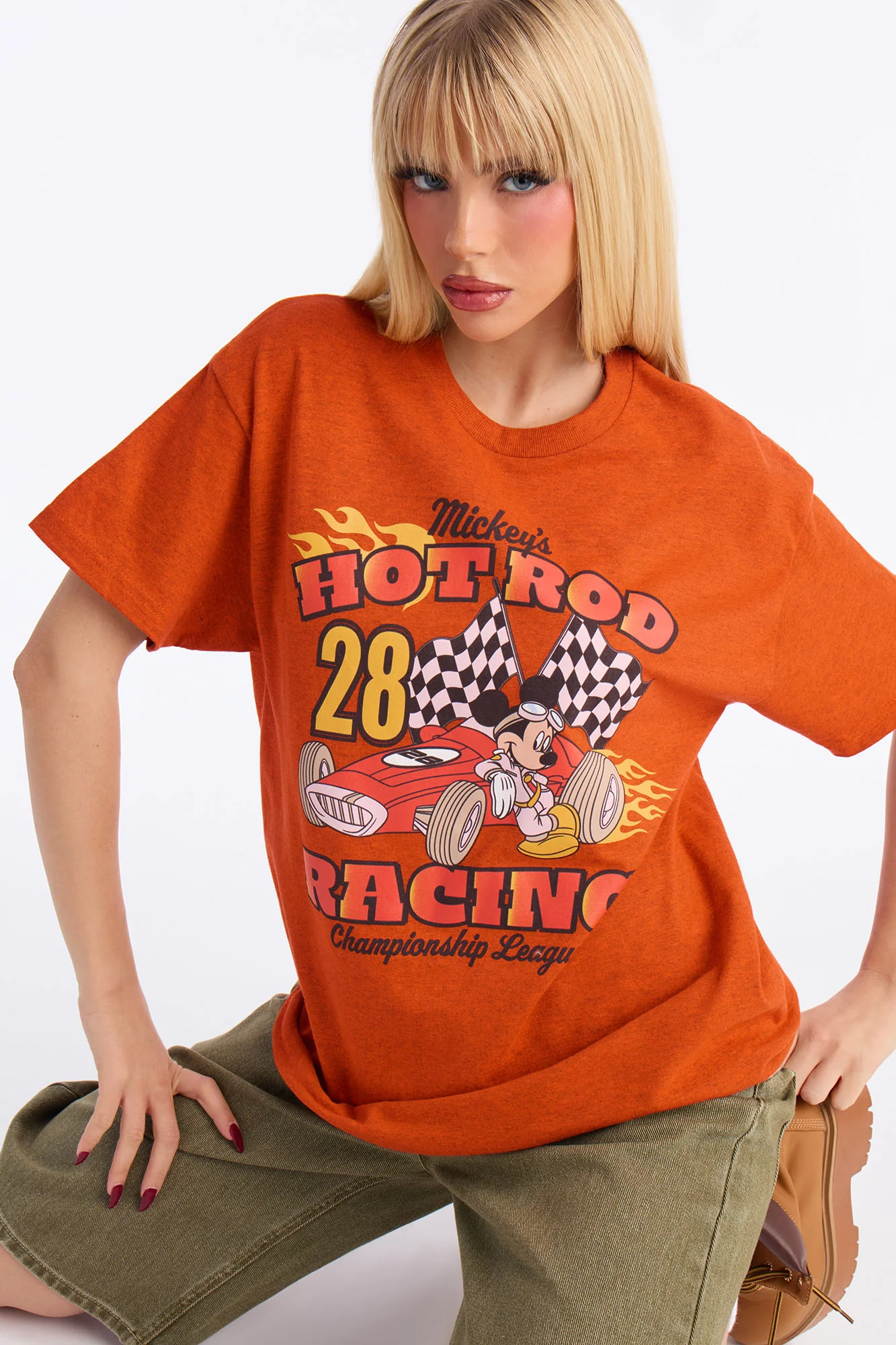 Mickey Racing Hot Rod Tee - Orange