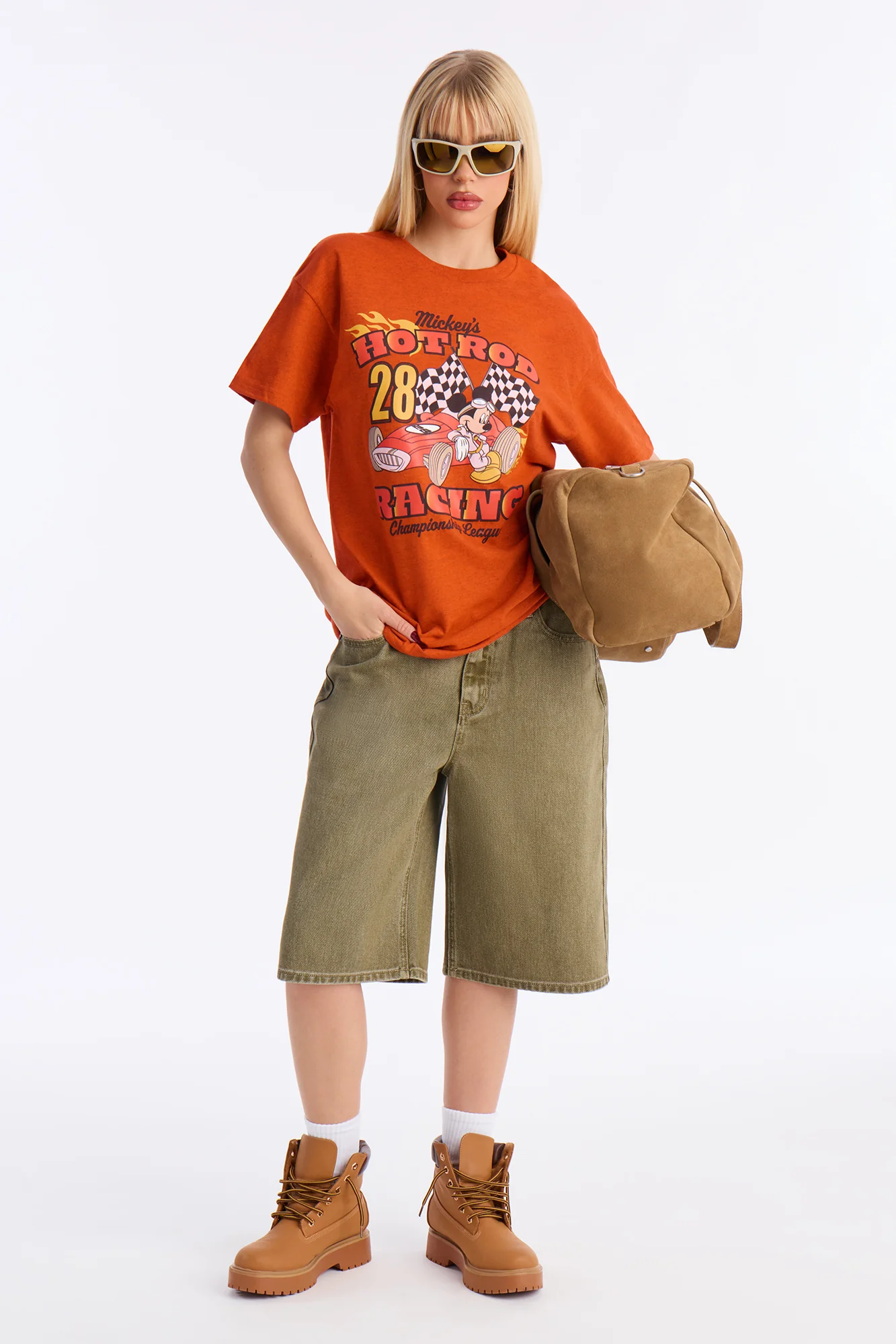 Mickey Racing Hot Rod Tee - Orange - Image 2