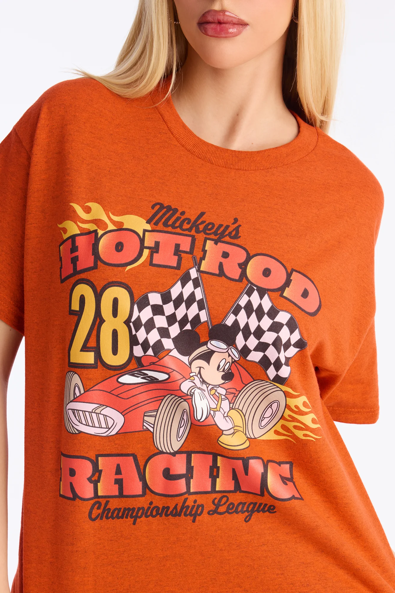 Mickey Racing Hot Rod Tee - Orange - Image 3