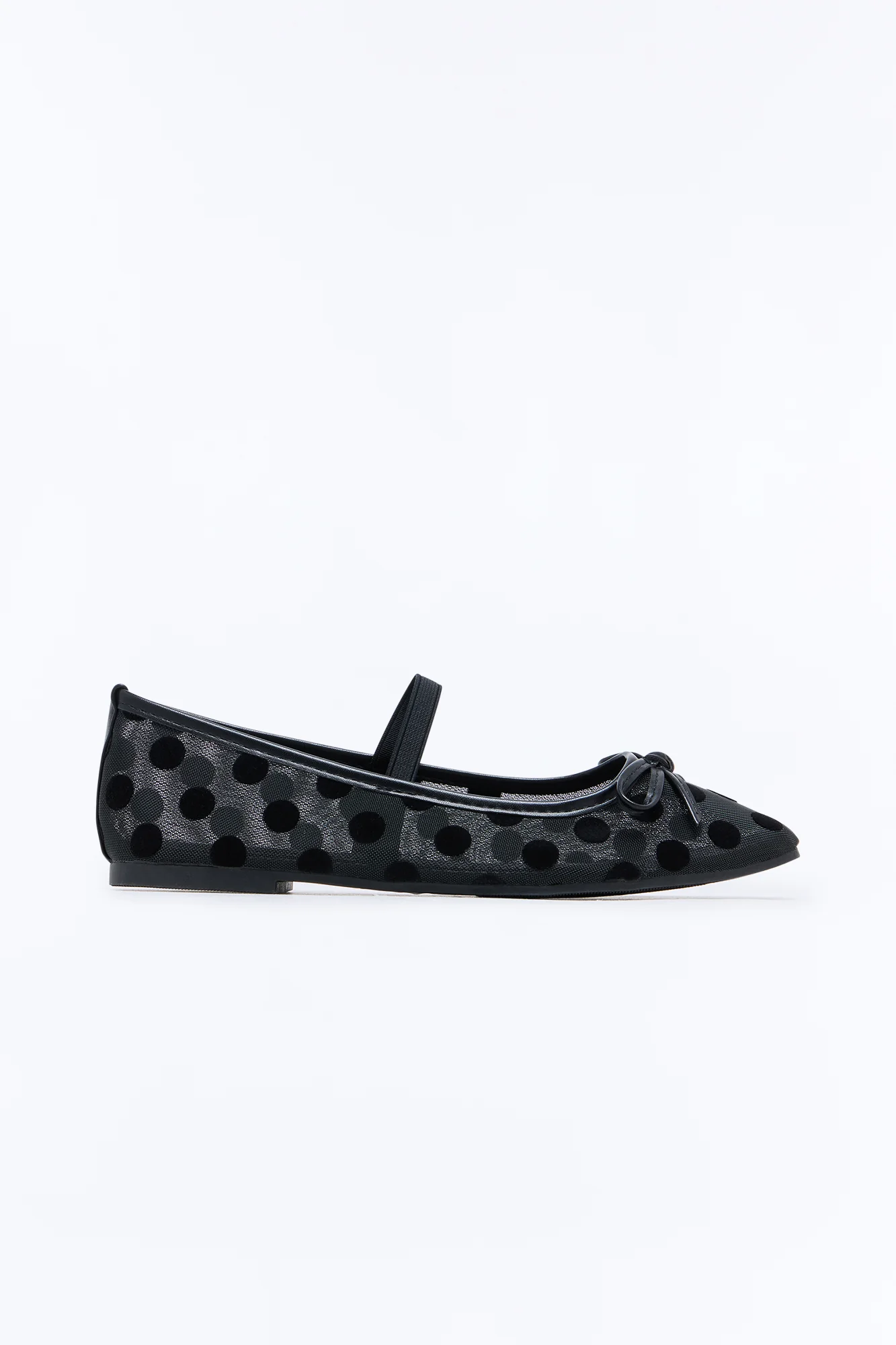 Mickie Bow Mesh Flats - Black