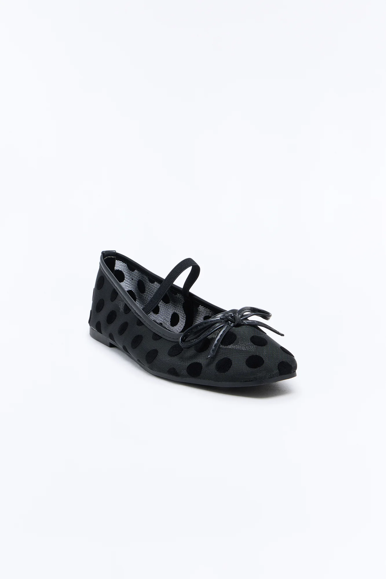Mickie Bow Mesh Flats - Black - Image 2
