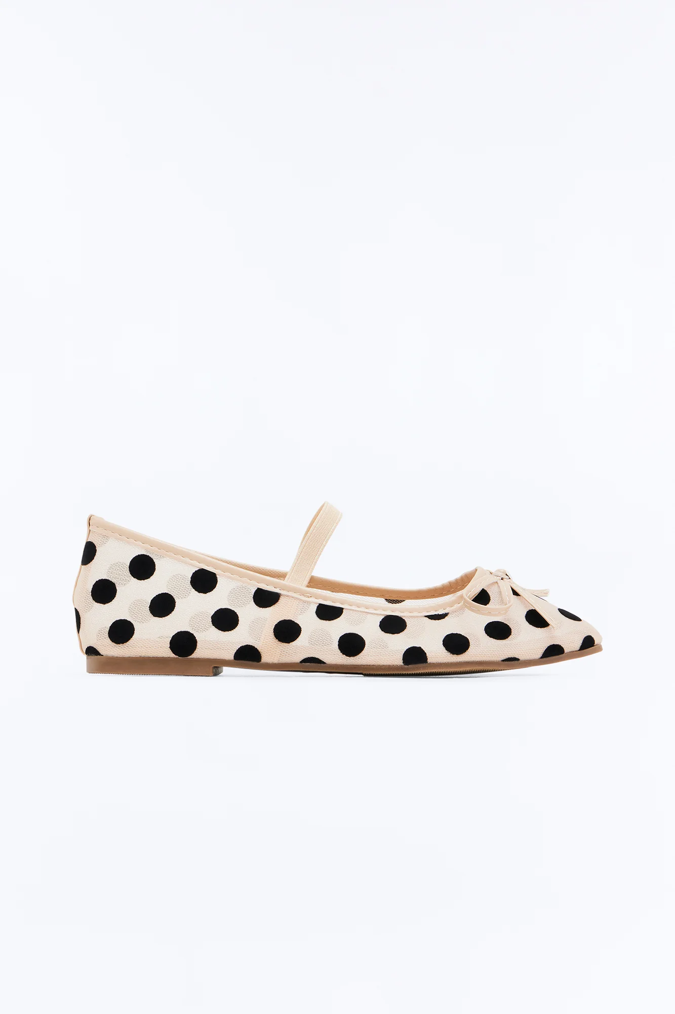 Mickie Bow Mesh Flats - Nude