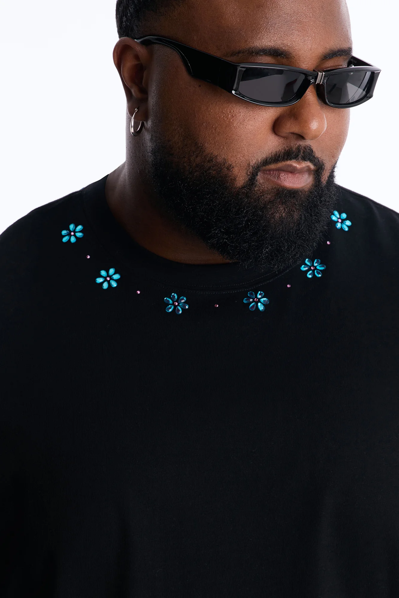 Midnight Bloom Crew Neck Tee - Black - Image 8