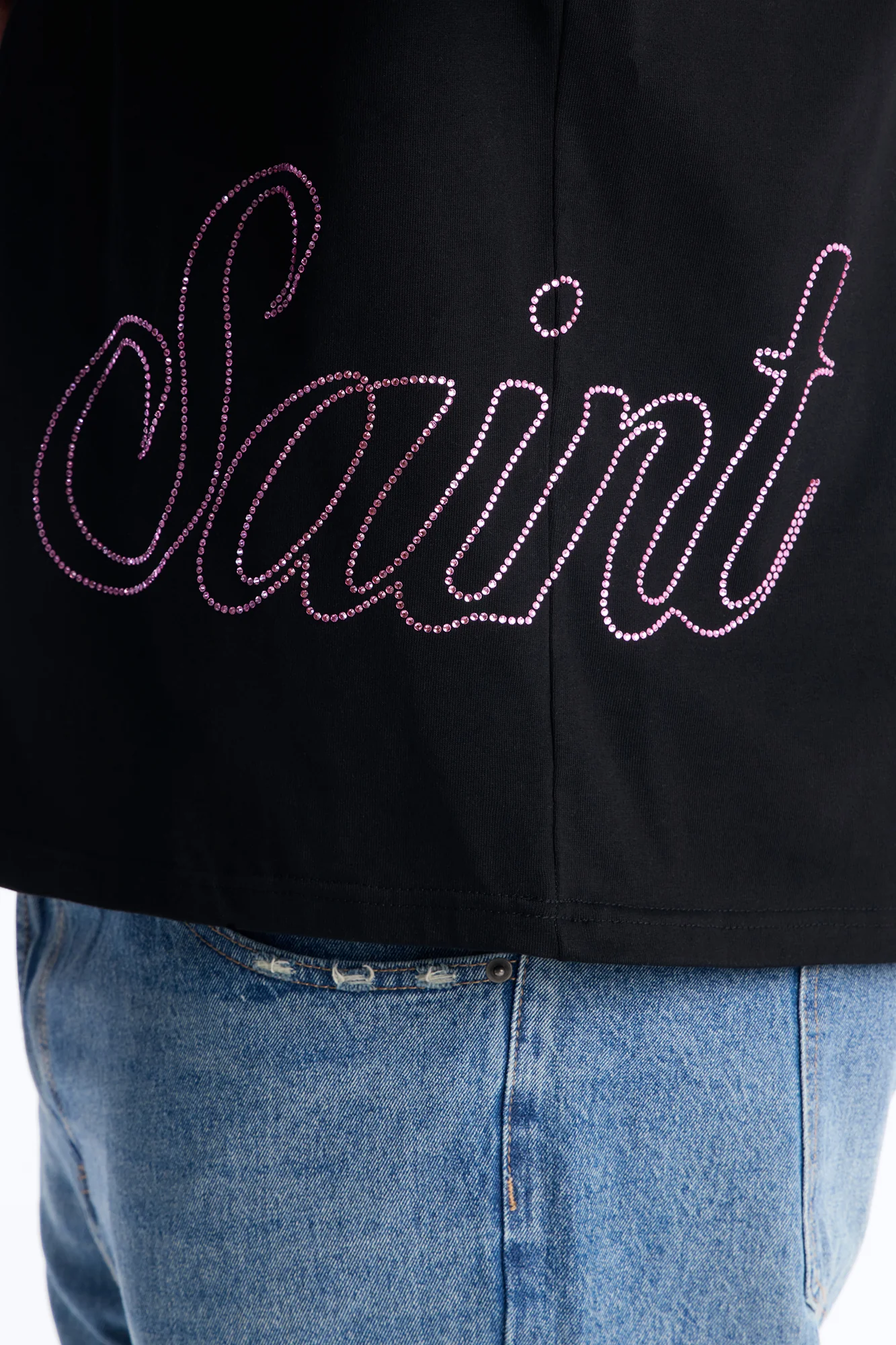 Midnight Bloom Crew Neck Tee - Black - Image 9