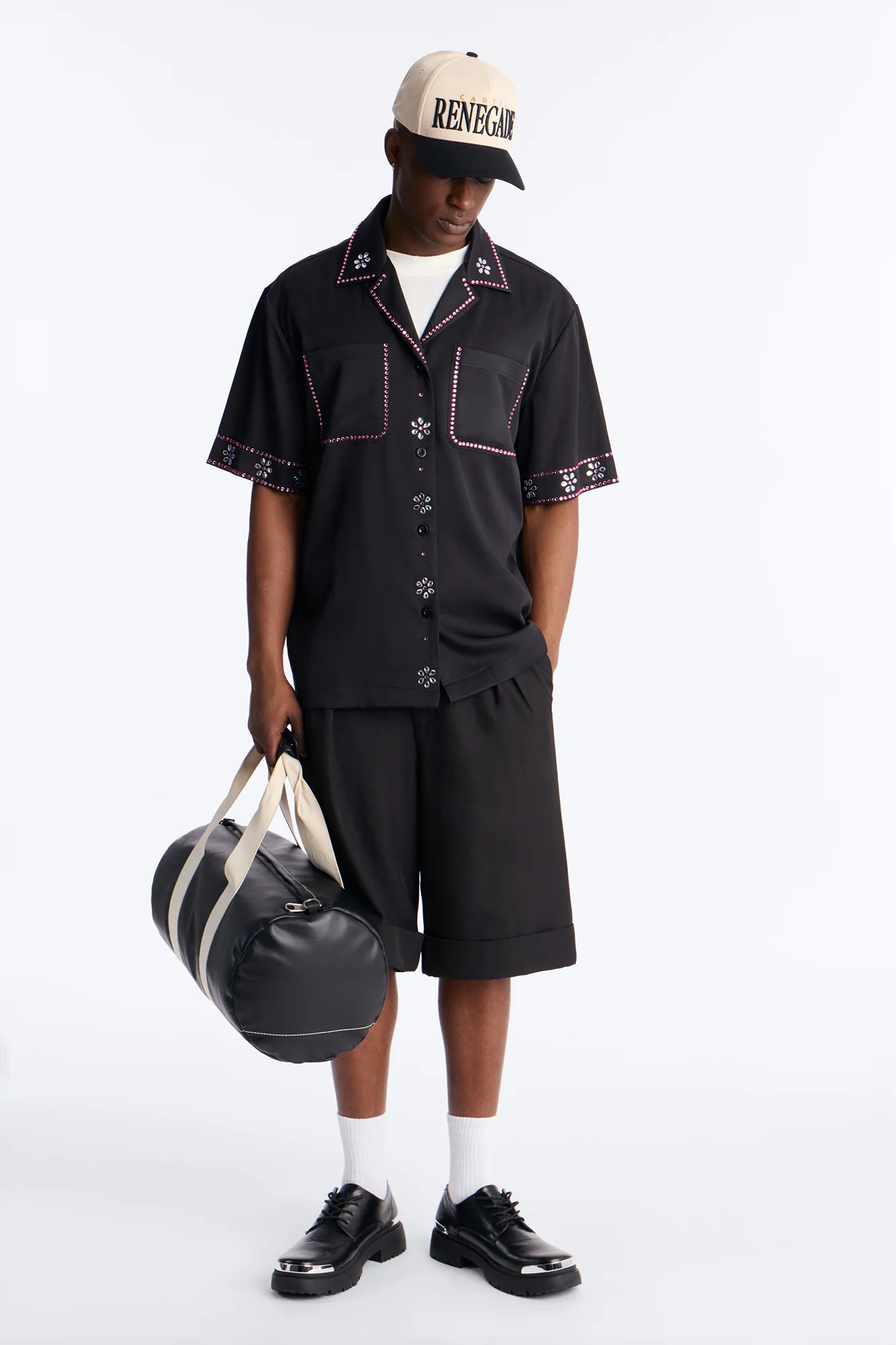 Midnight Bloom Cuban Collar Shirt - Black - Image 2
