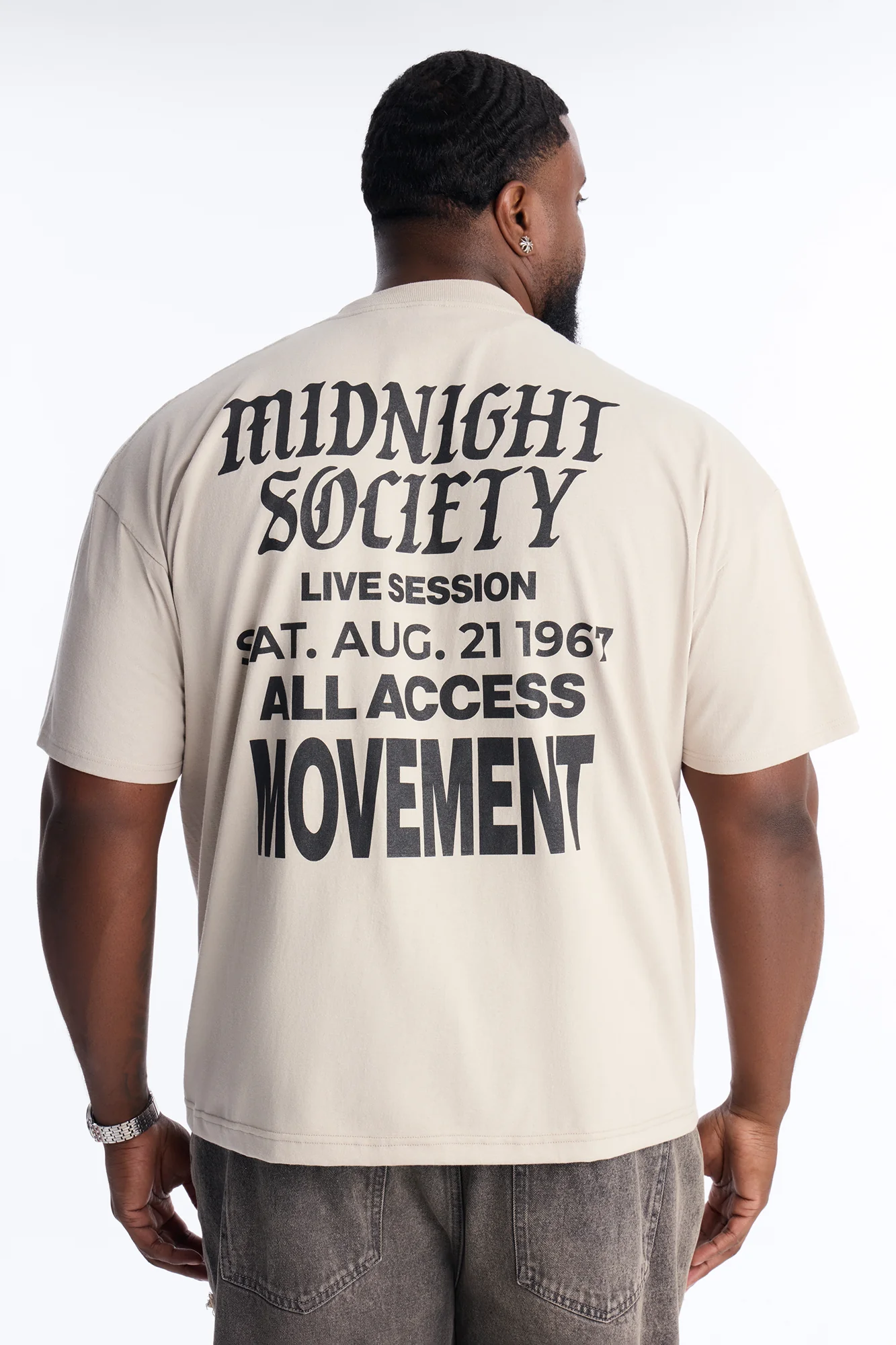 Midnight Society Boxy Short Sleeve Tee - Grey - Image 5