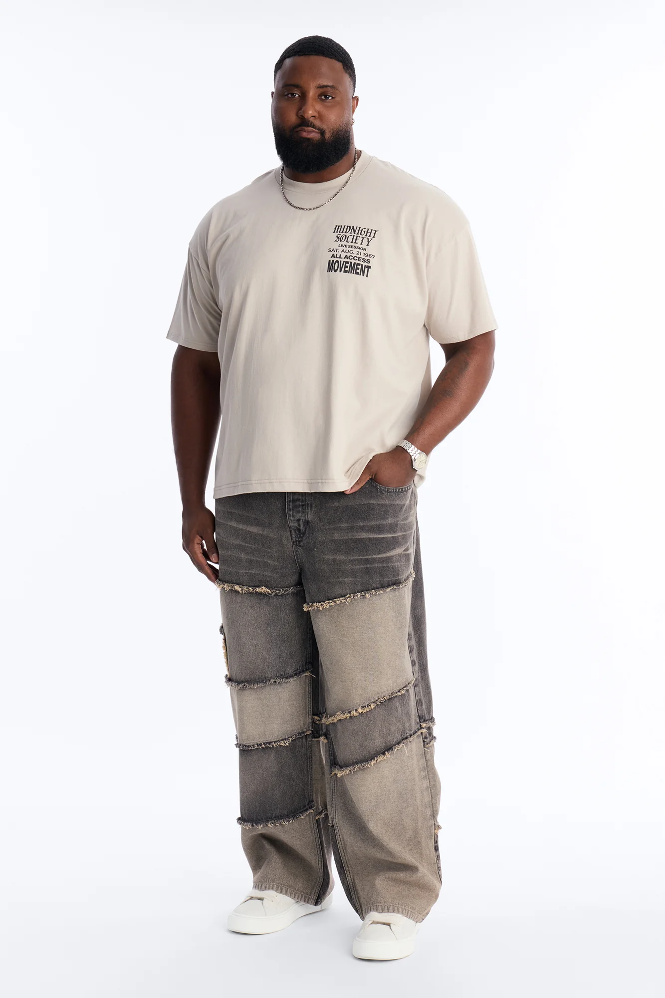Midnight Society Boxy Short Sleeve Tee - Grey - Image 6