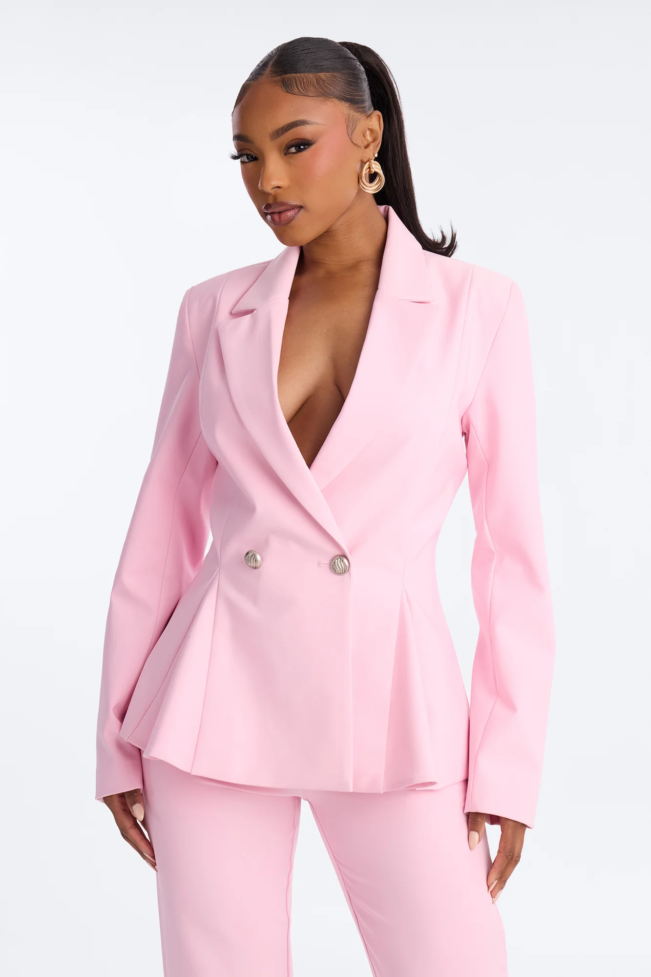 Mielle Peplum Blazer - Light Pink