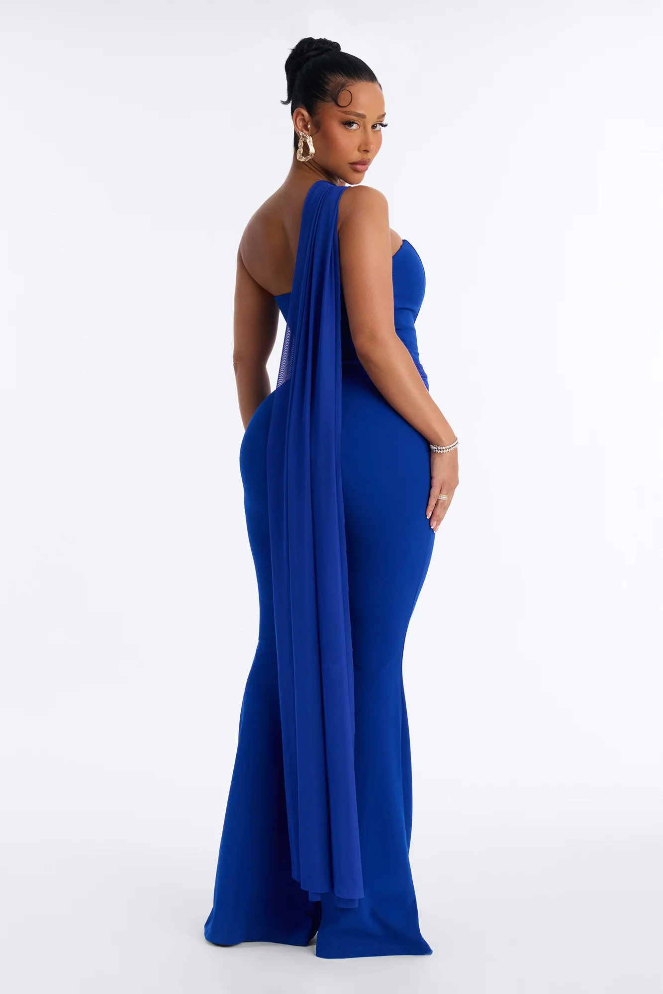 Mila Draped Flare Jumpsuit - Royal - Image 4
