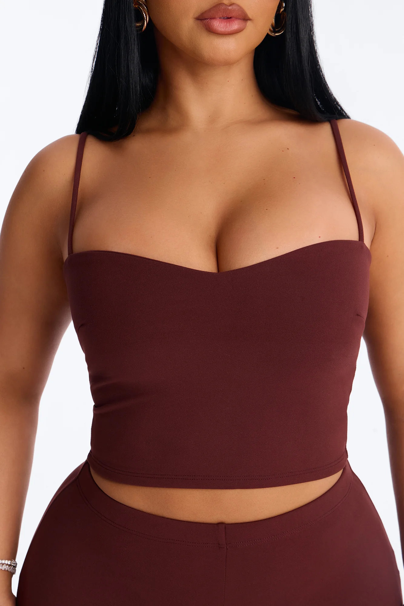 Mila Tank Top Capri Set - Brown - Image 3
