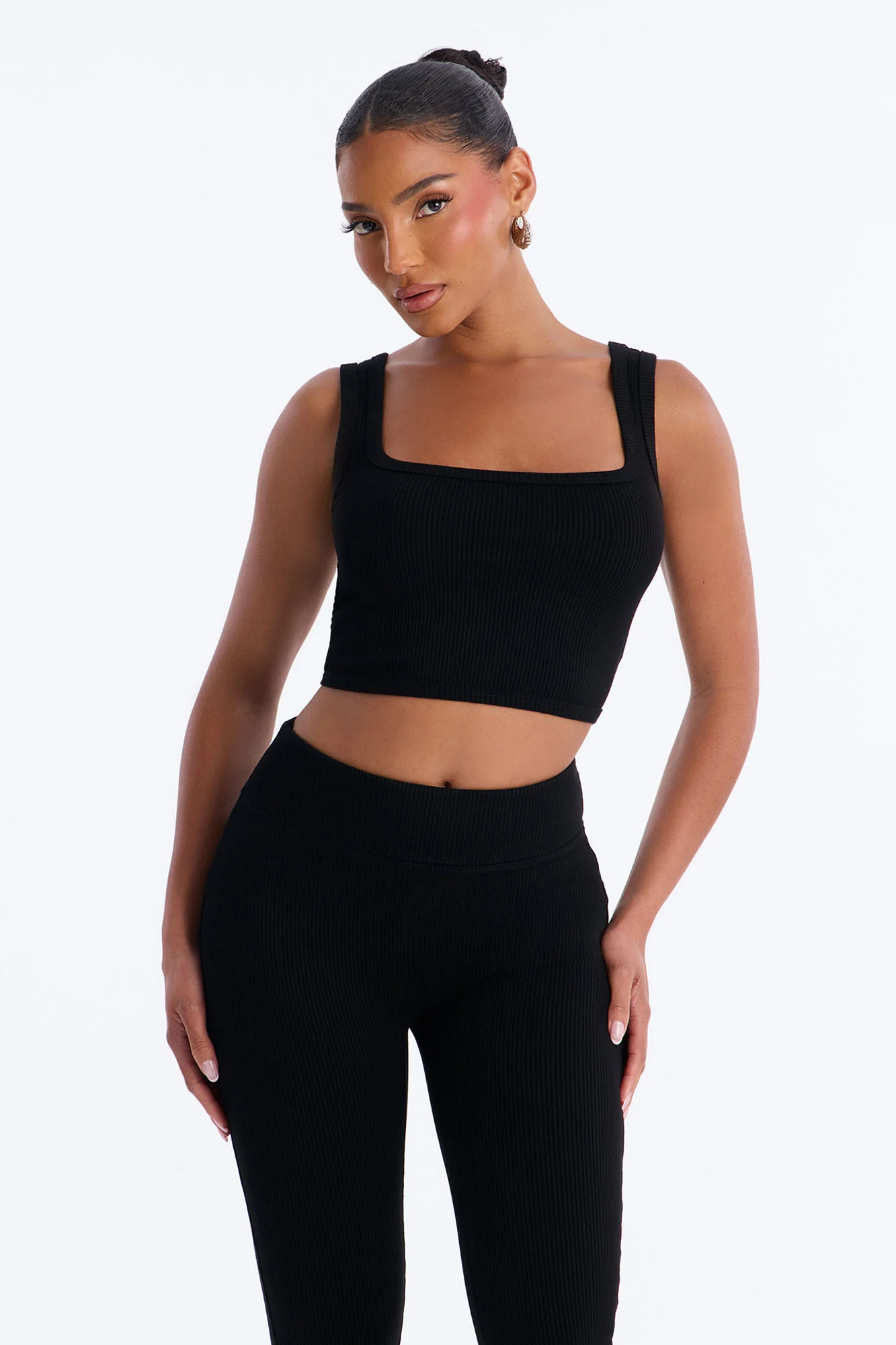 Milana Snatched Capri Pant Set - Black - Image 2