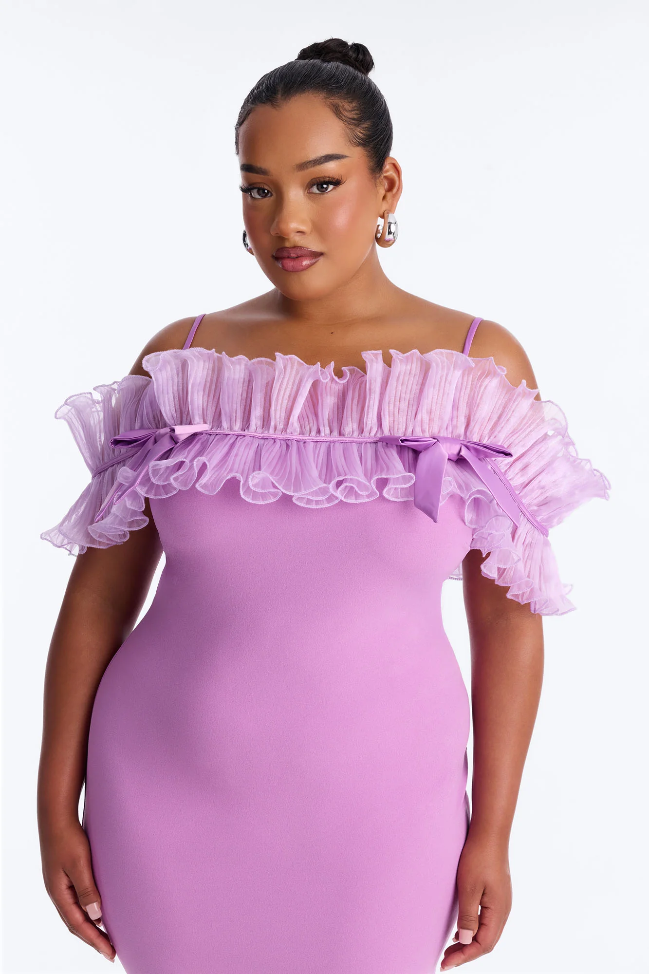 Mind Ur Business Ruffle Mini Dress - Lavender - Image 6