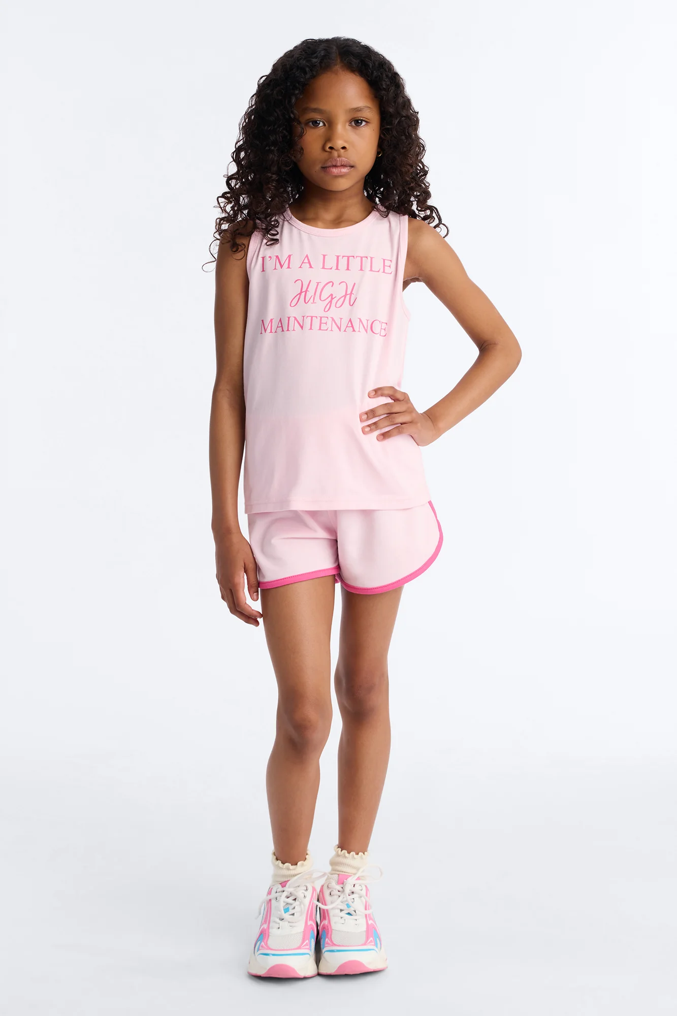 Mini A Little High Maintenance Short Set - Pink