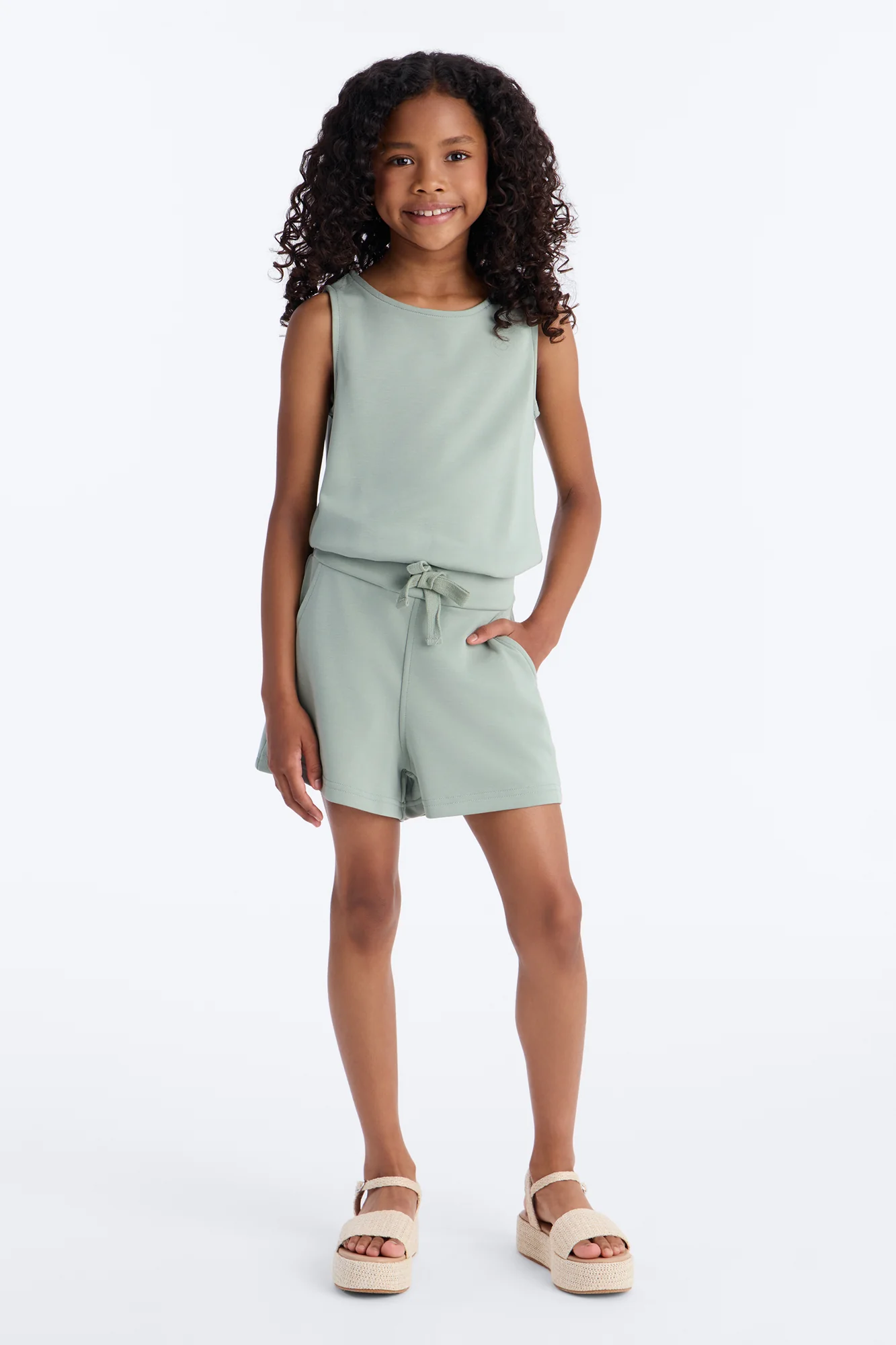 Mini A Sunny Day Romper - Sage - Image 2