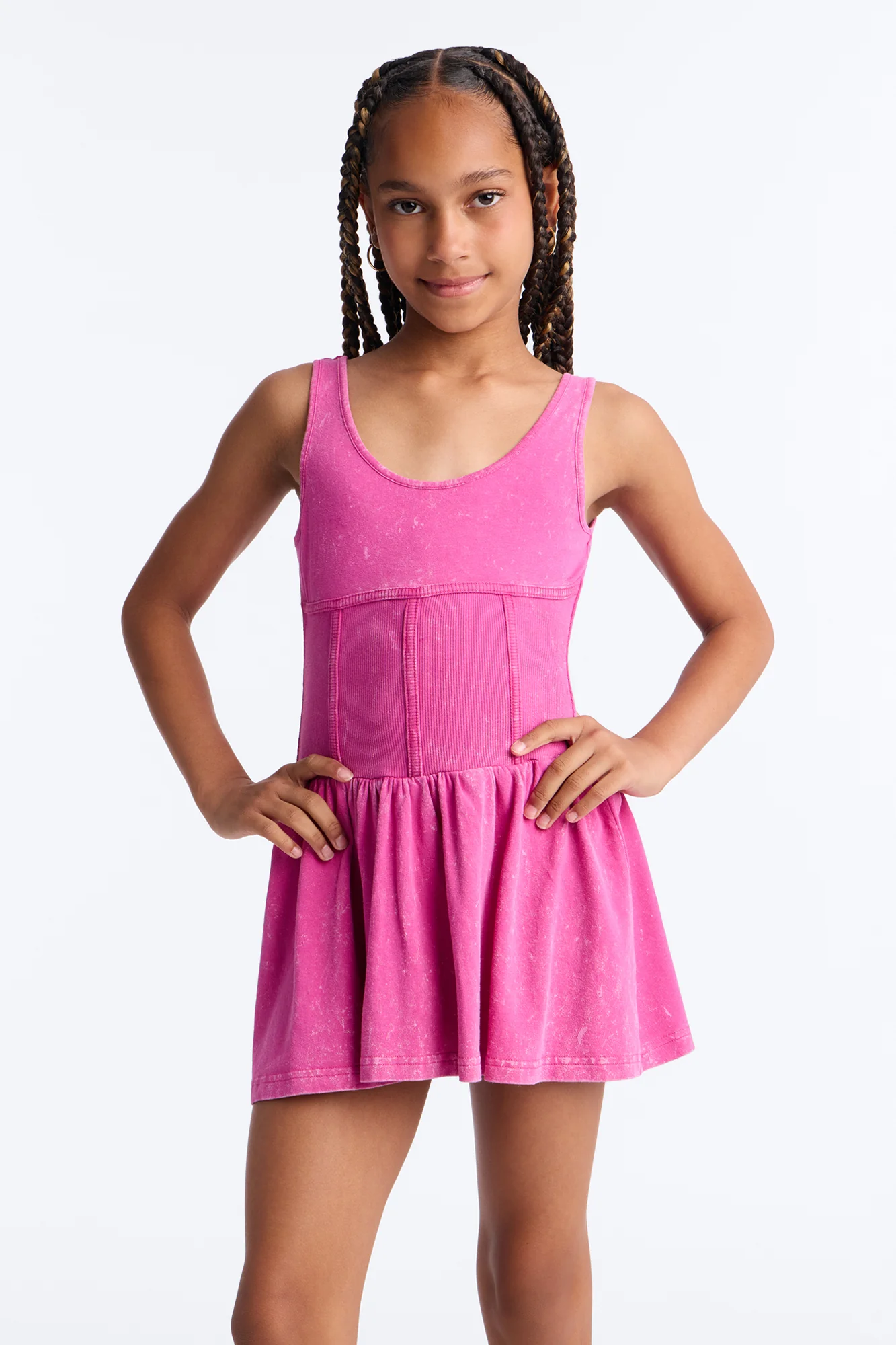 Mini Addison Washed Mini Dress - Fuchsia - Image 2