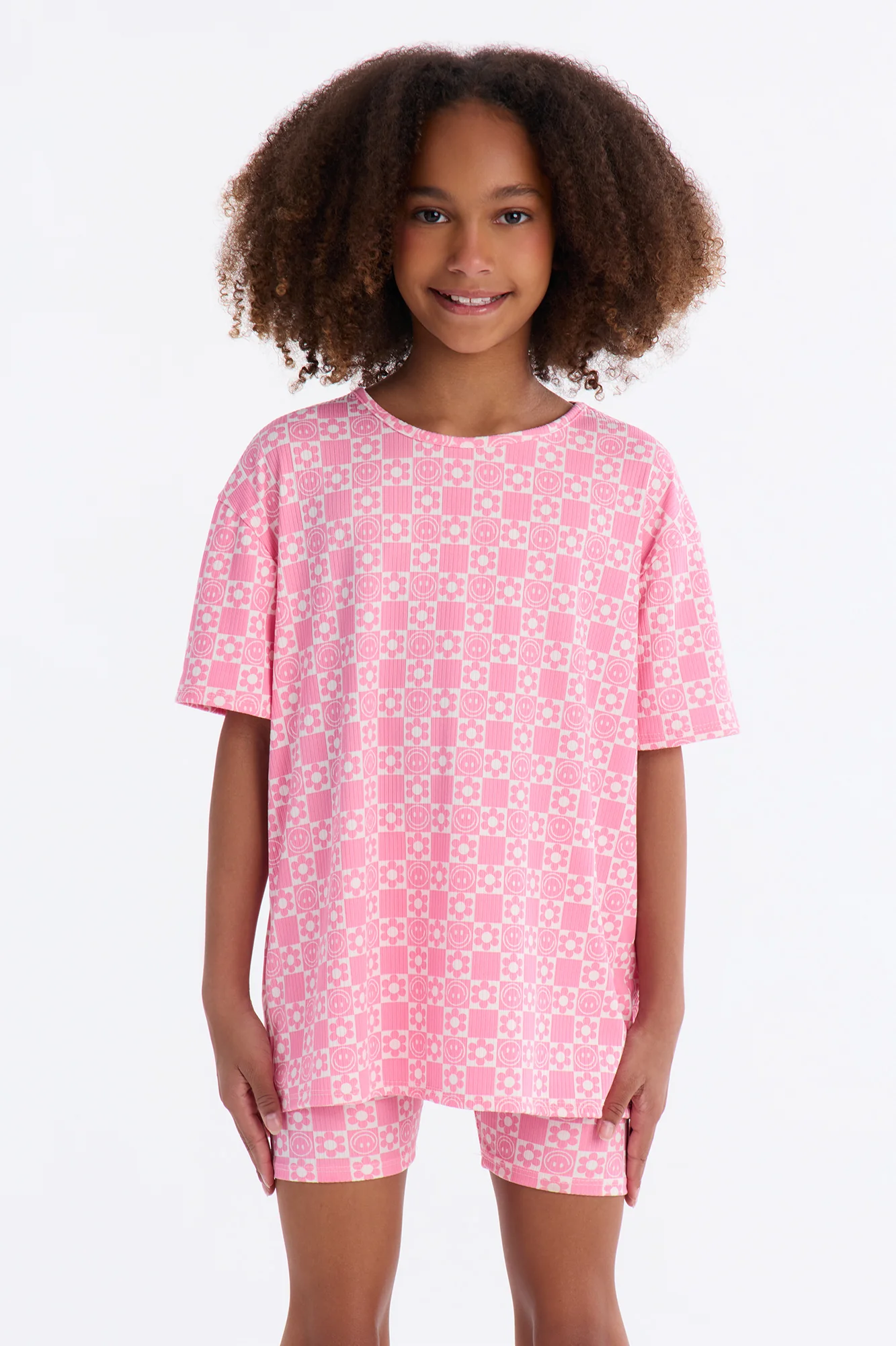 Mini All Smiles Short Set - Pink