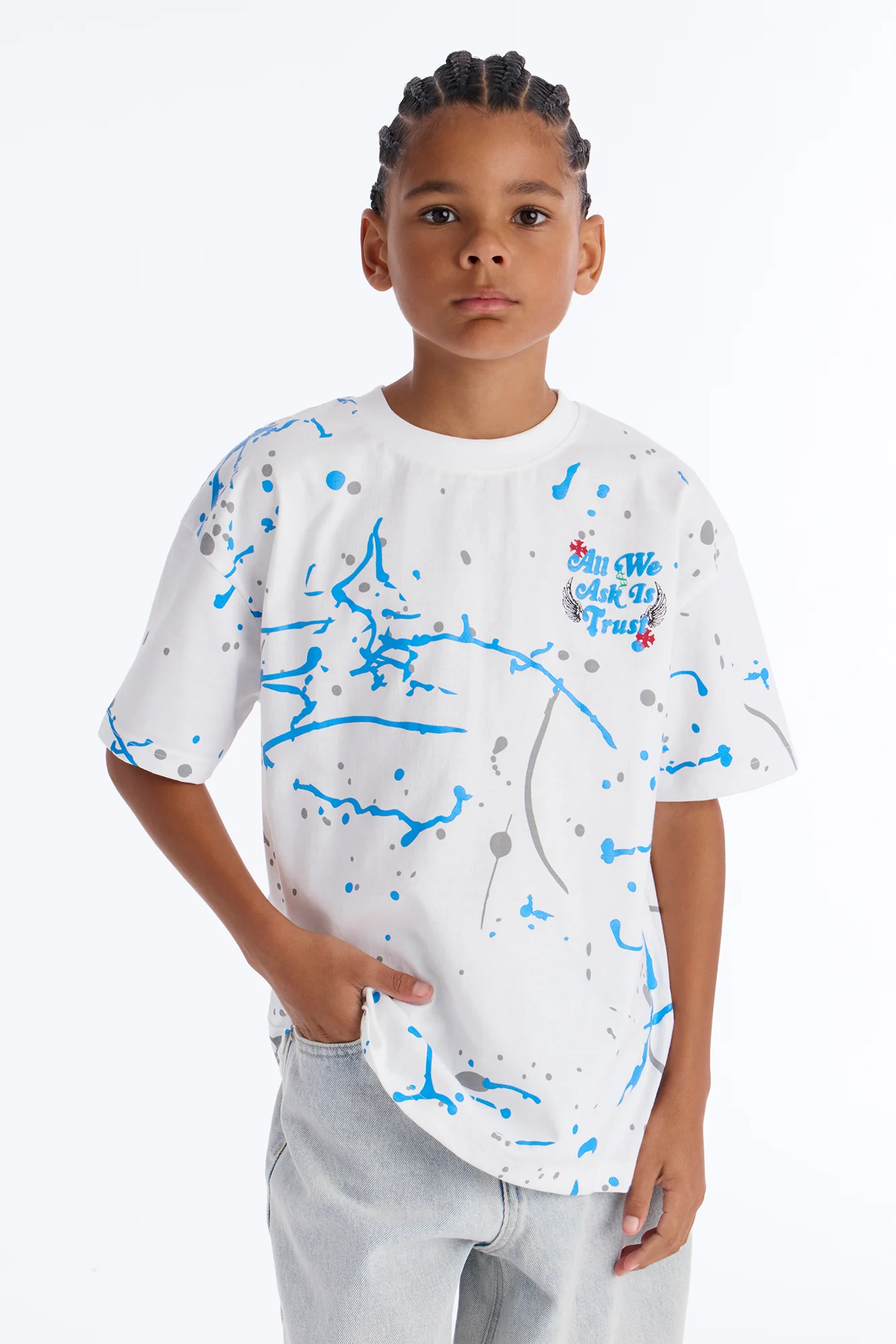 Mini All We Trust Is Money Short Sleeve Tee - White - Image 3