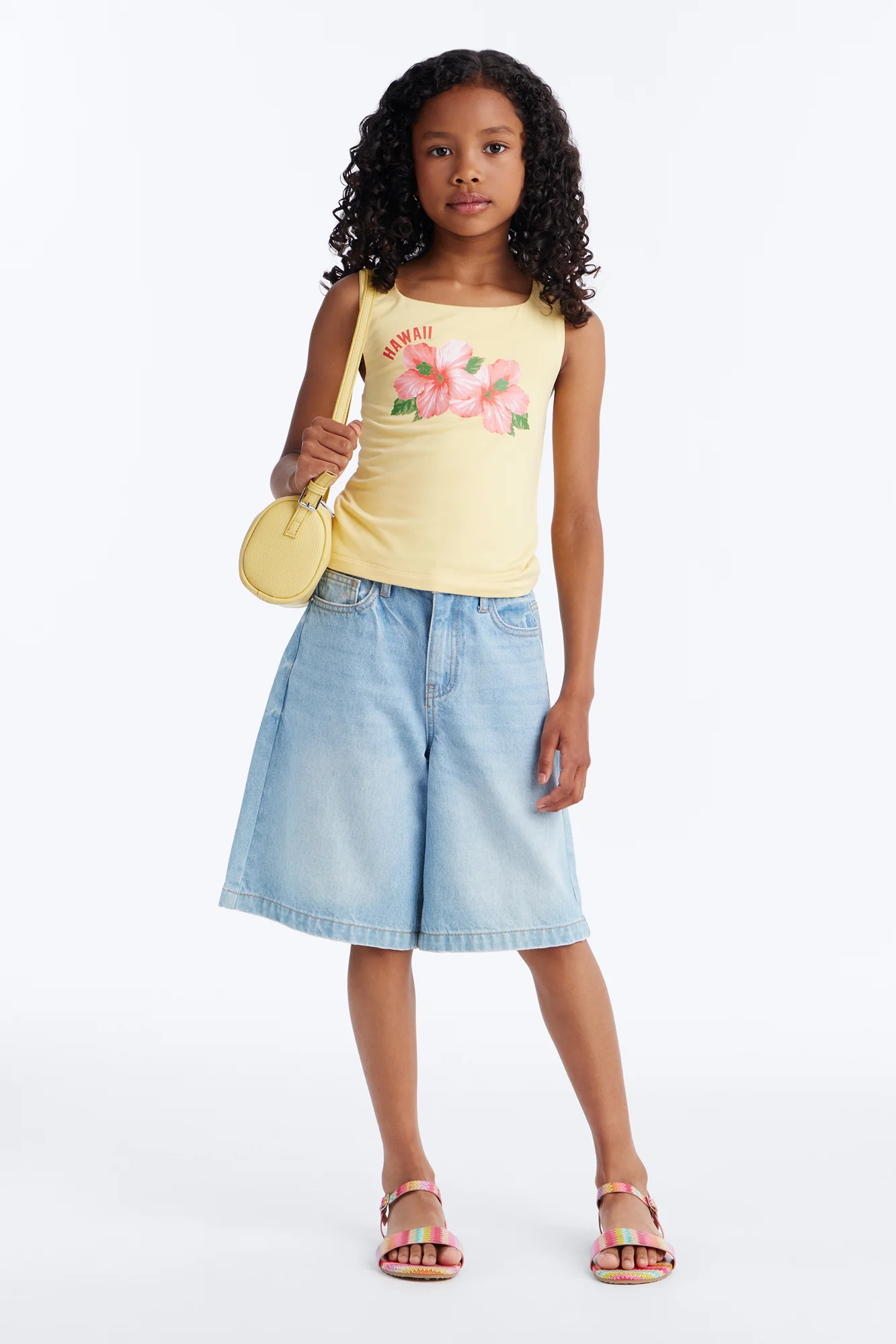 Mini Aloha Floral Tank Top - Yellow - Image 2