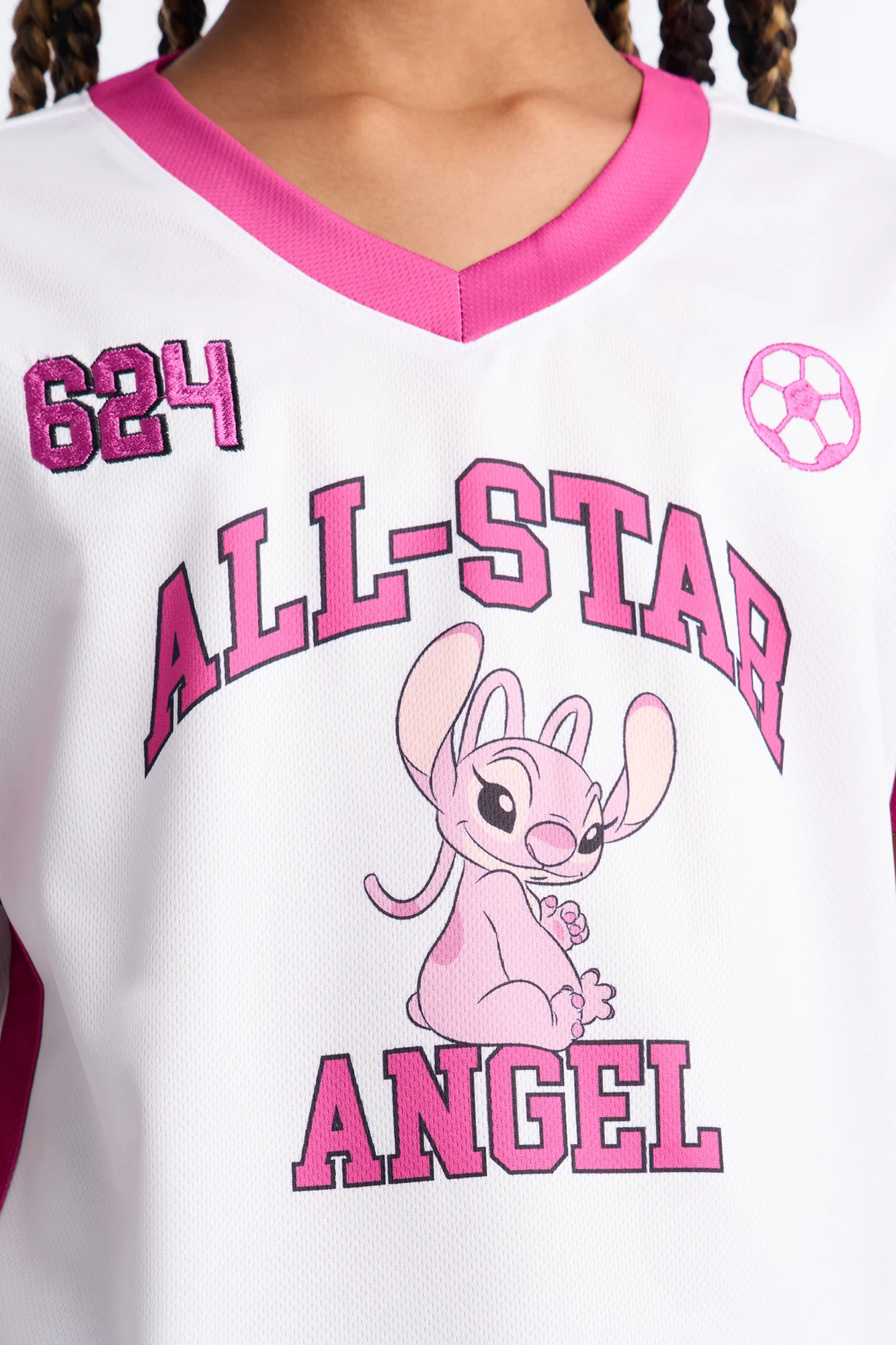 Mini Angel All Star Soccer Jersey - White/Pink - Image 3