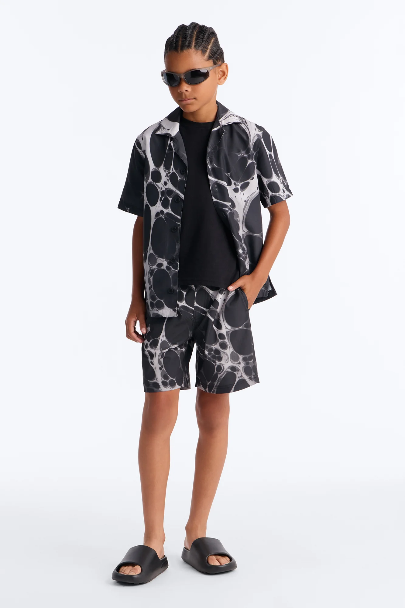 Mini Aqua Drip Swim Trunk - Black - Image 2