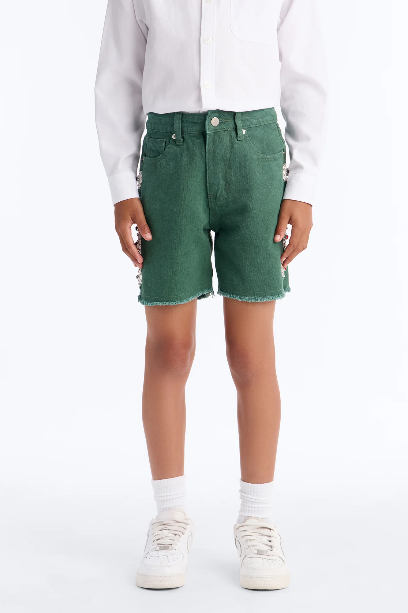 Mini Aspiring Artist Embellished Short - Olive - Image 2