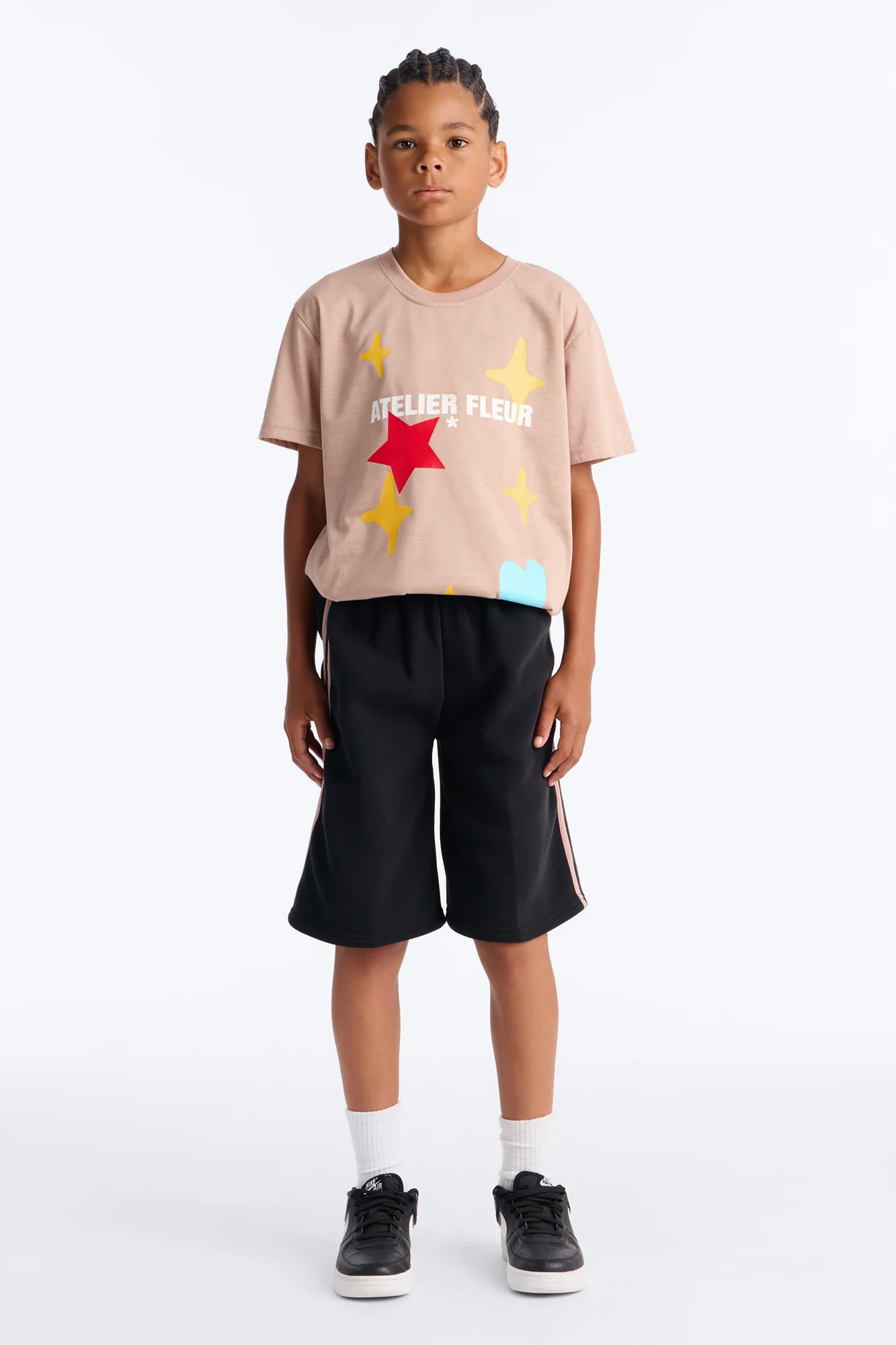 Mini Atelier Fleur Short Set - Sand/combo