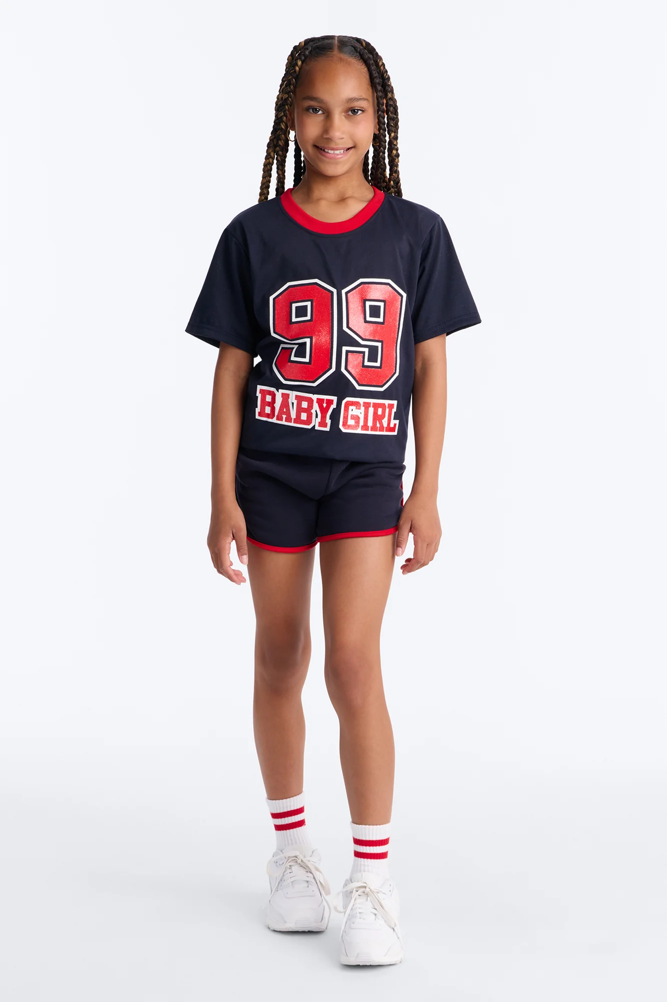 Mini Baby Girl 99 Short Set - Navy